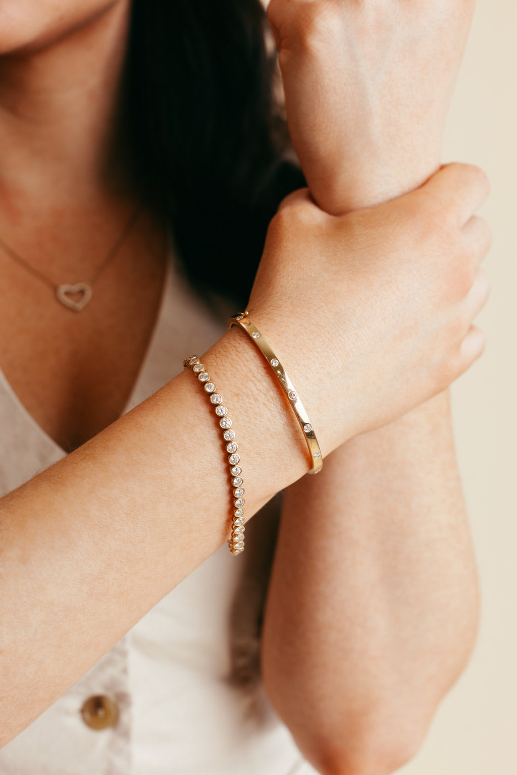 Diamond Inlay Bangle