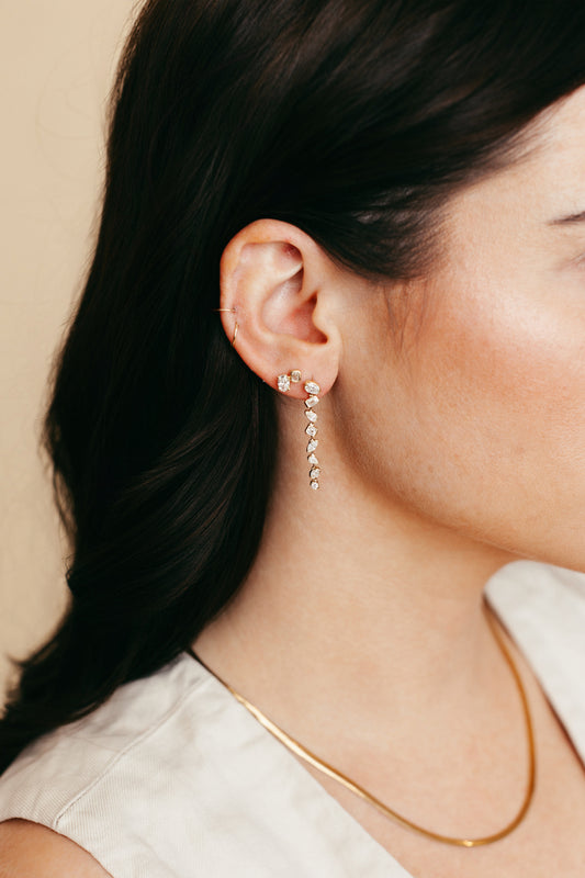 Oval and Emerald Cluster Studs