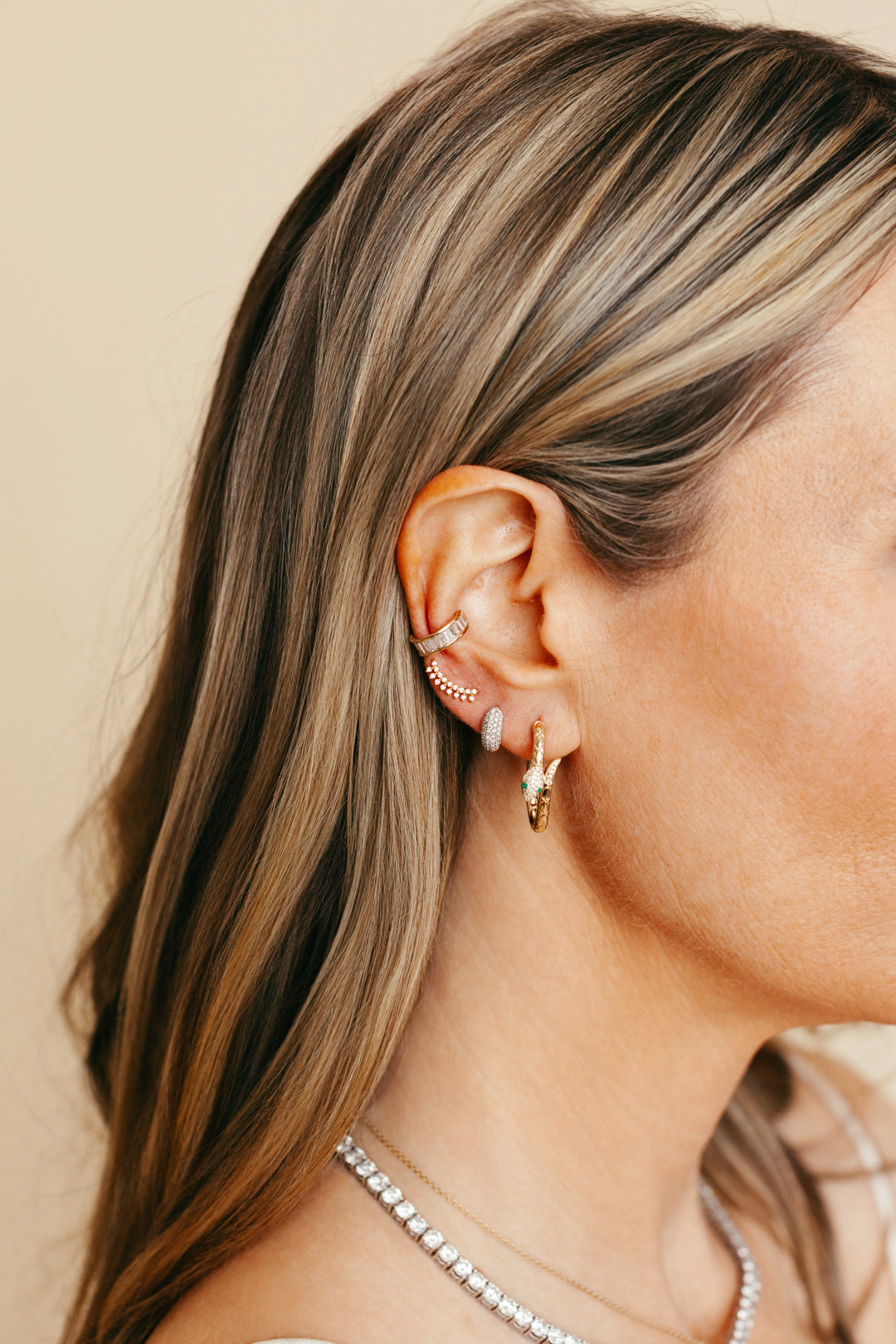 Pave Diamond Huggies