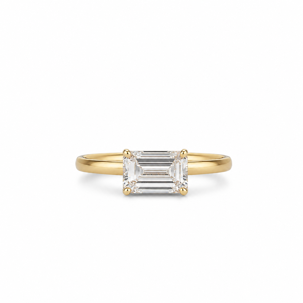 Emerald Cut Four Prong Ring