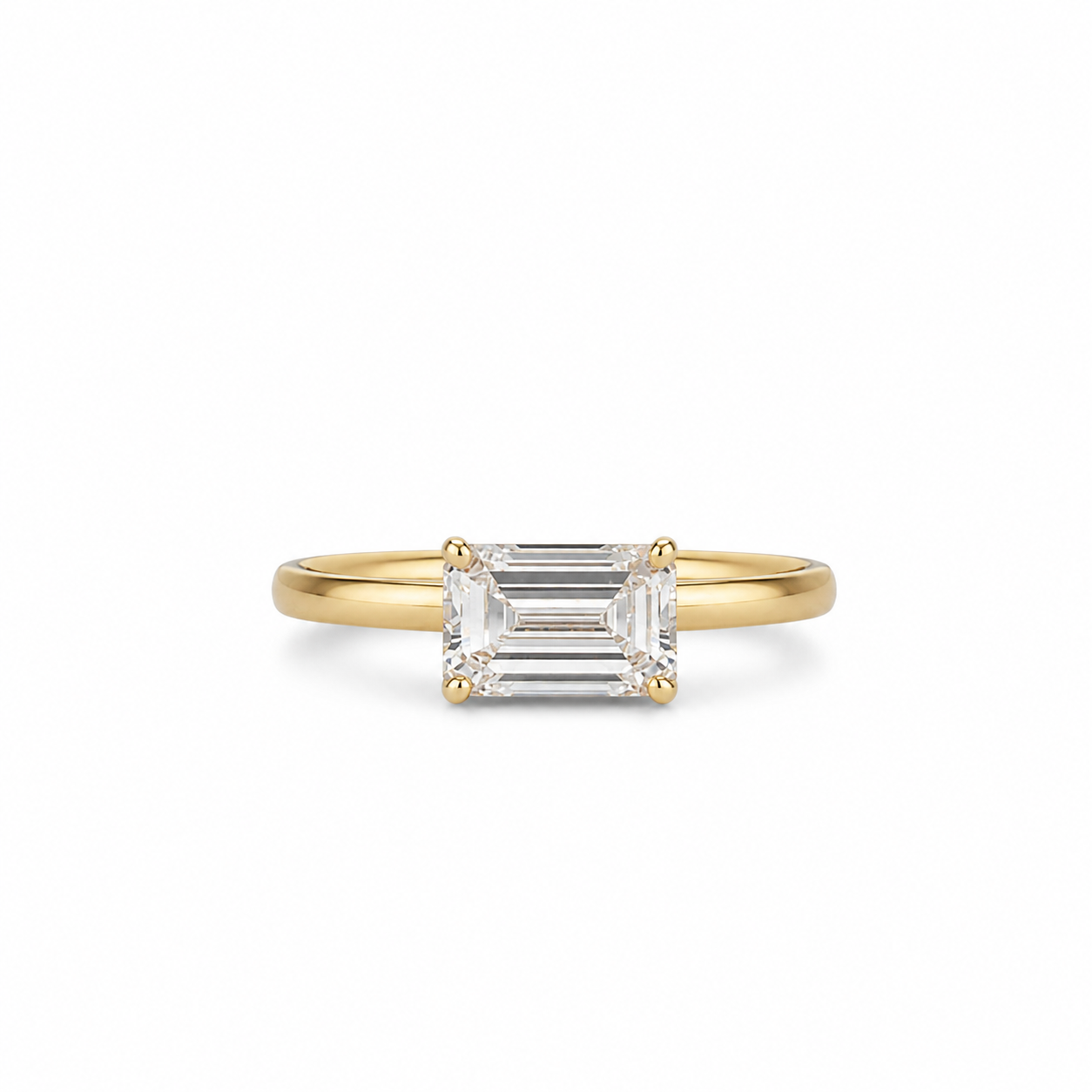 Emerald Cut Four Prong Ring