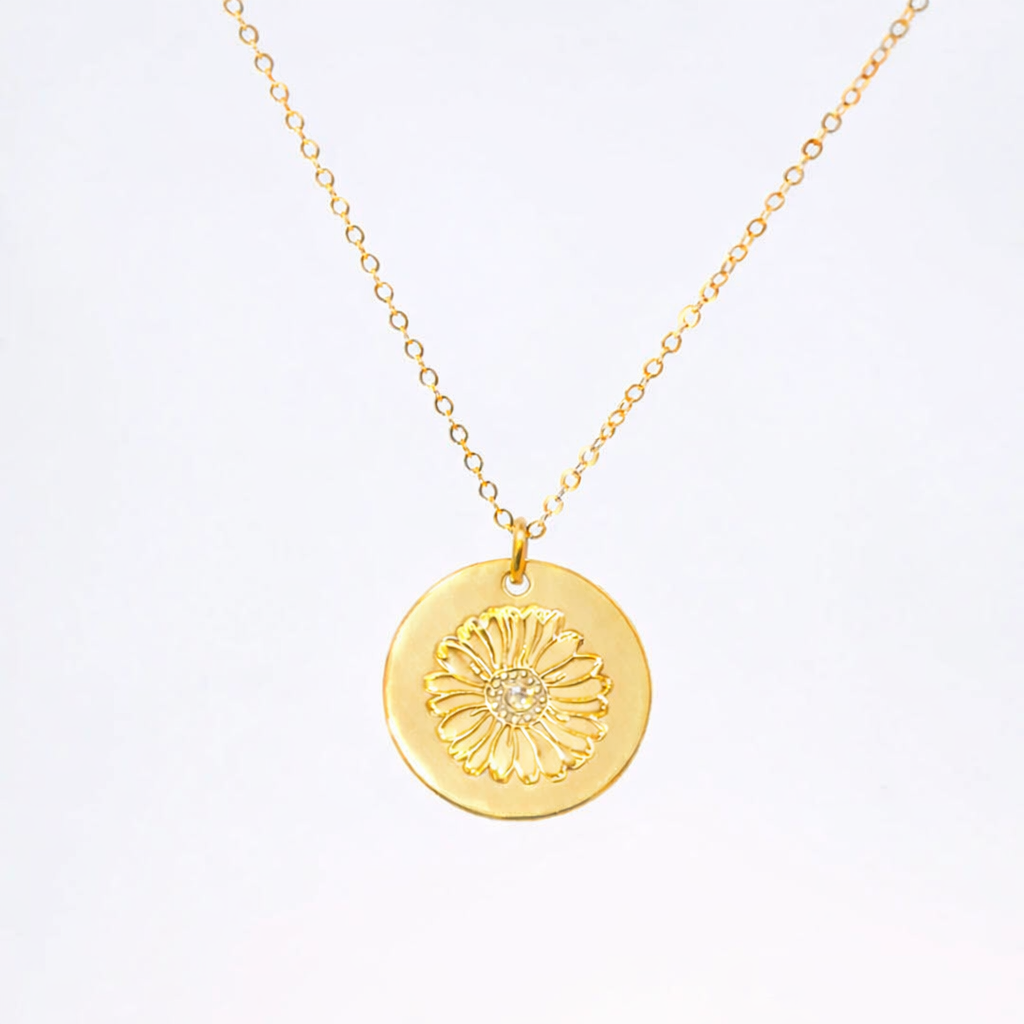 Diamond Birth Flower Necklace