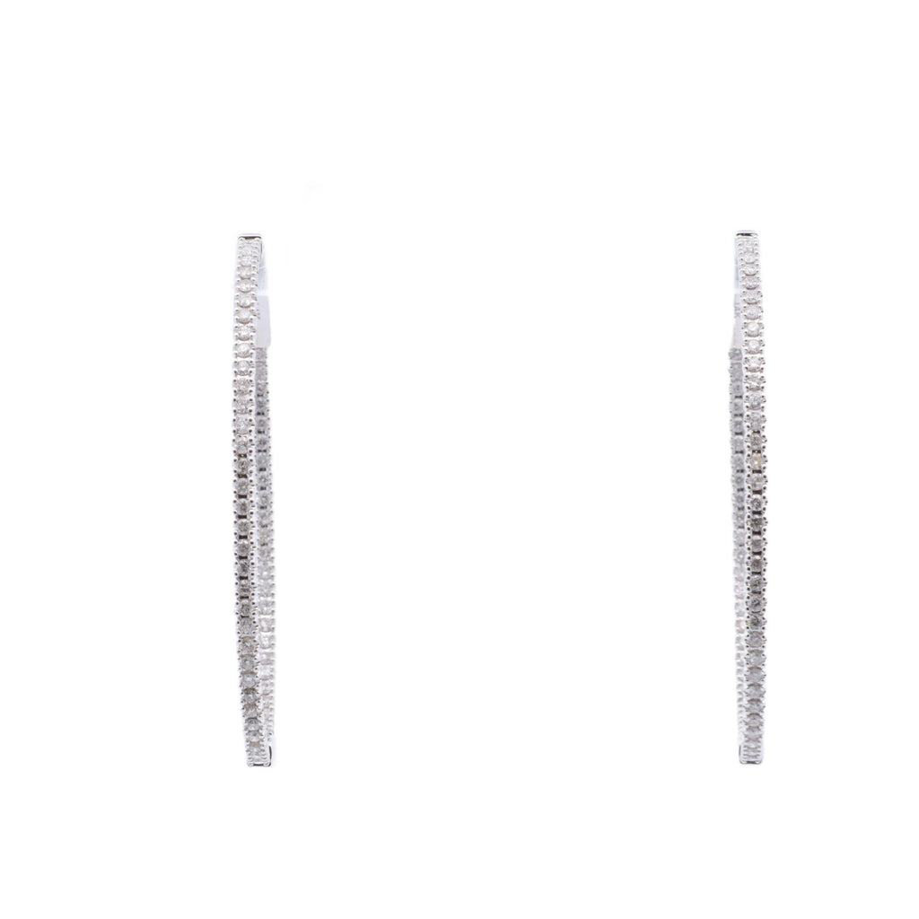 Diamond Oval Hoop Earrings - Nashelle