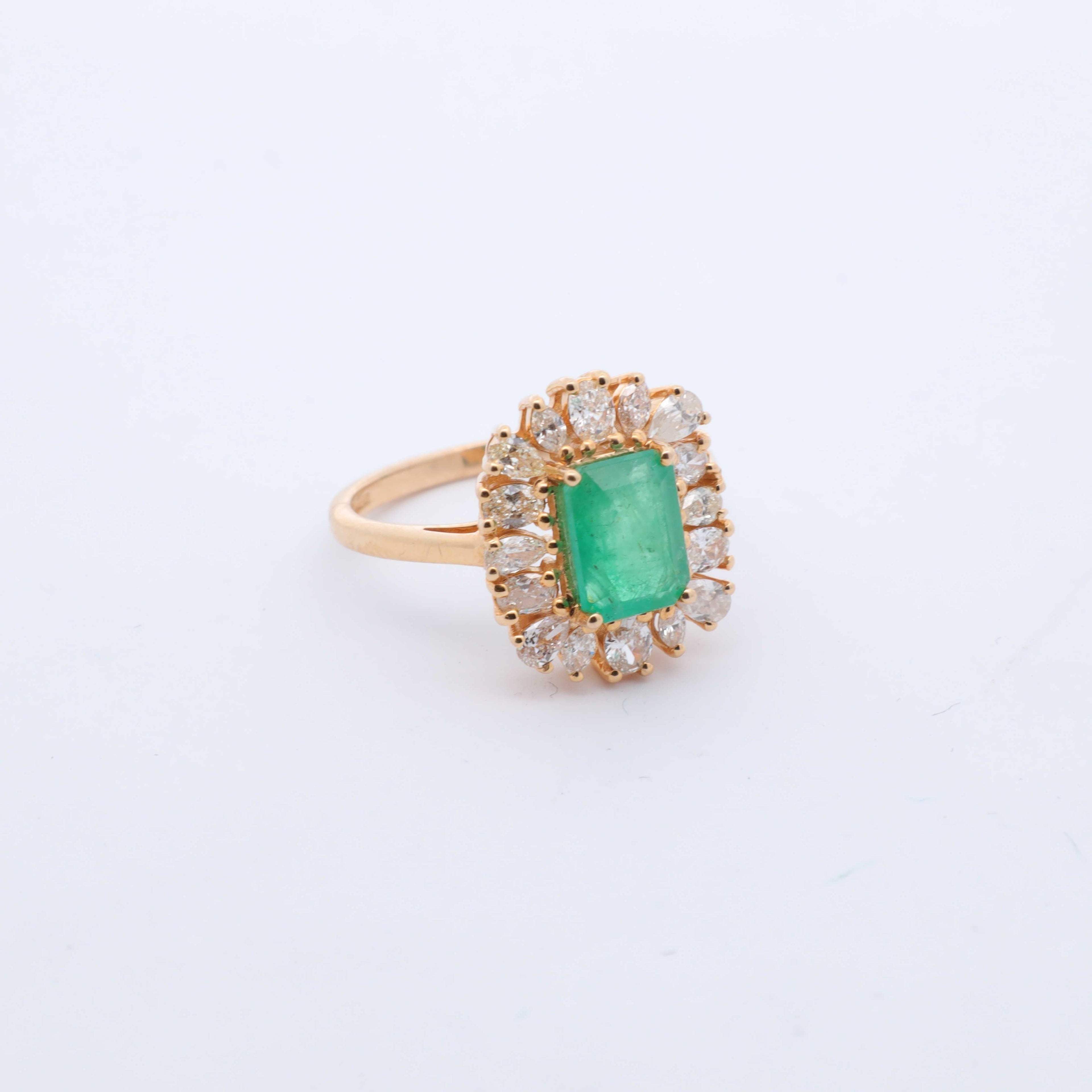 Emerald & Diamond Cocktail Ring - Nashelle