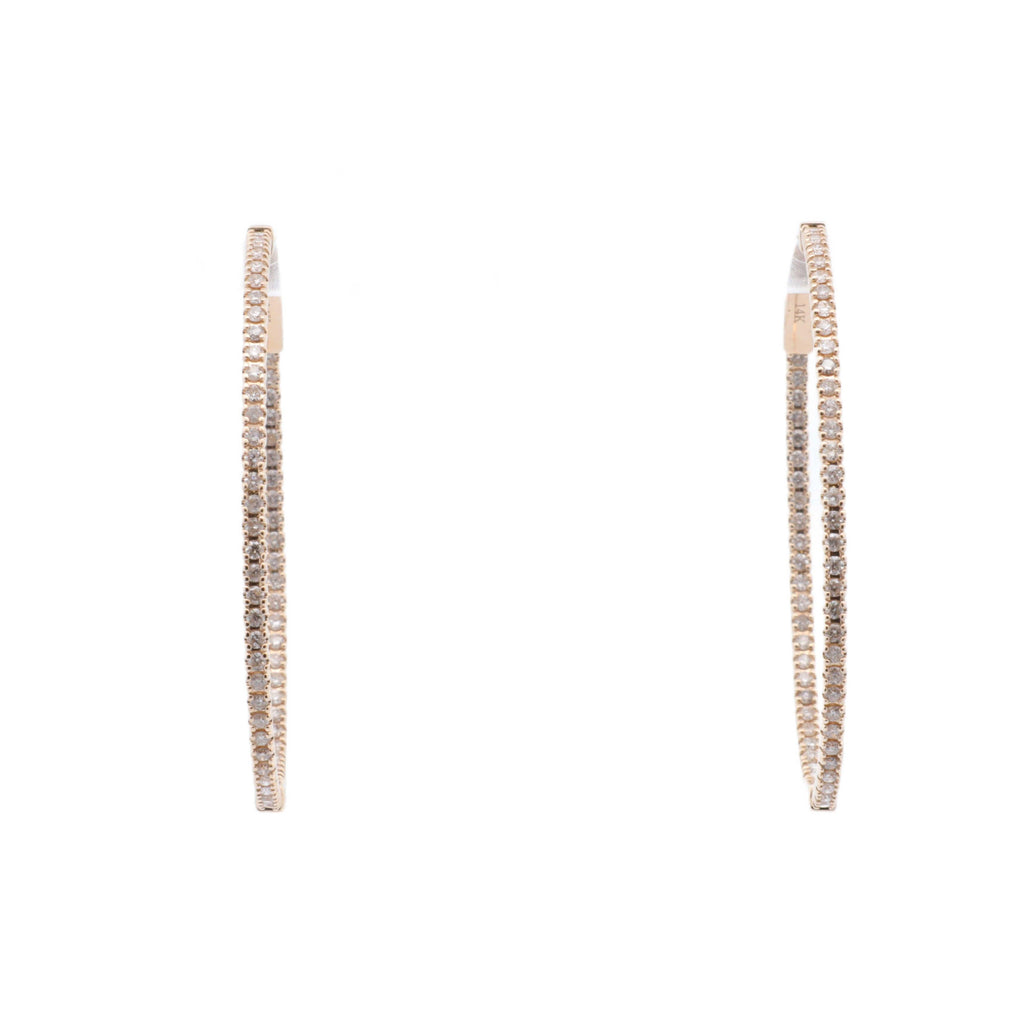 Diamond Oval Hoop Earrings - Nashelle