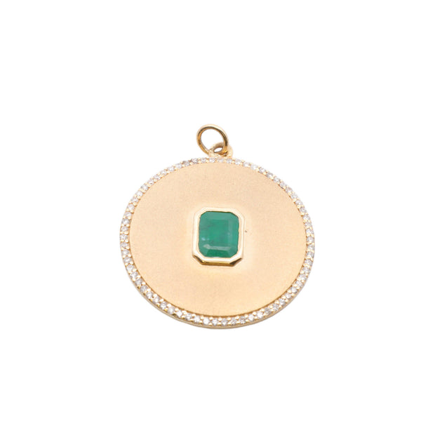 Emerald and Diamond Pendant - Nashelle