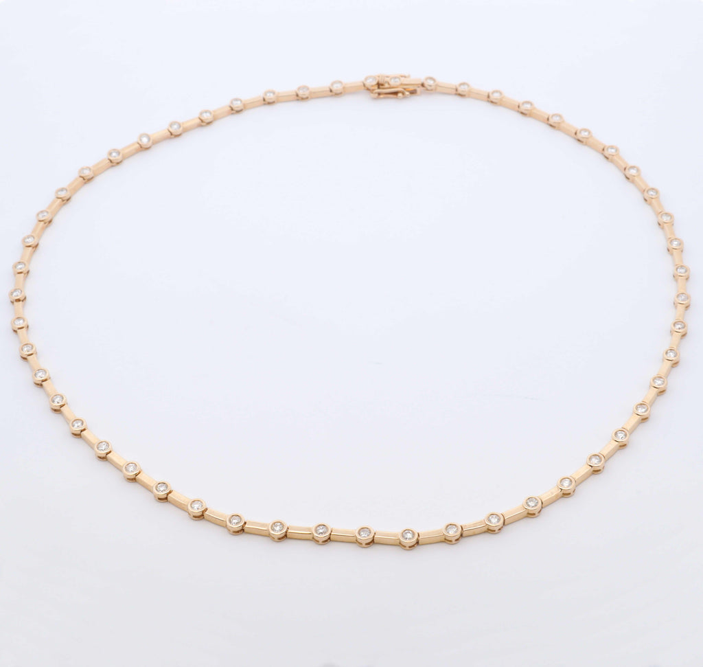 Rectangle Diamond Link Necklace - Nashelle