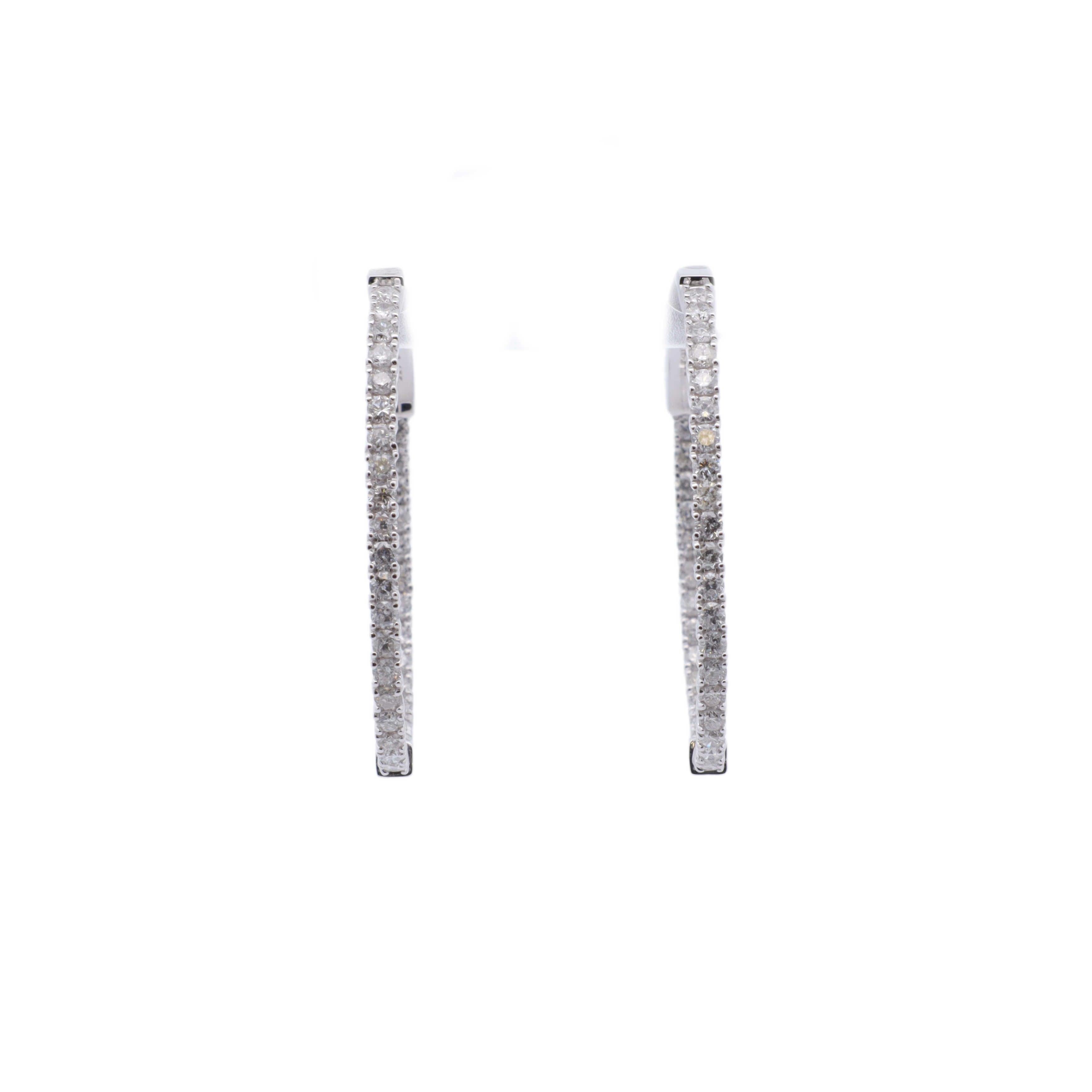 Diamond Oval Hoop Earrings - Nashelle