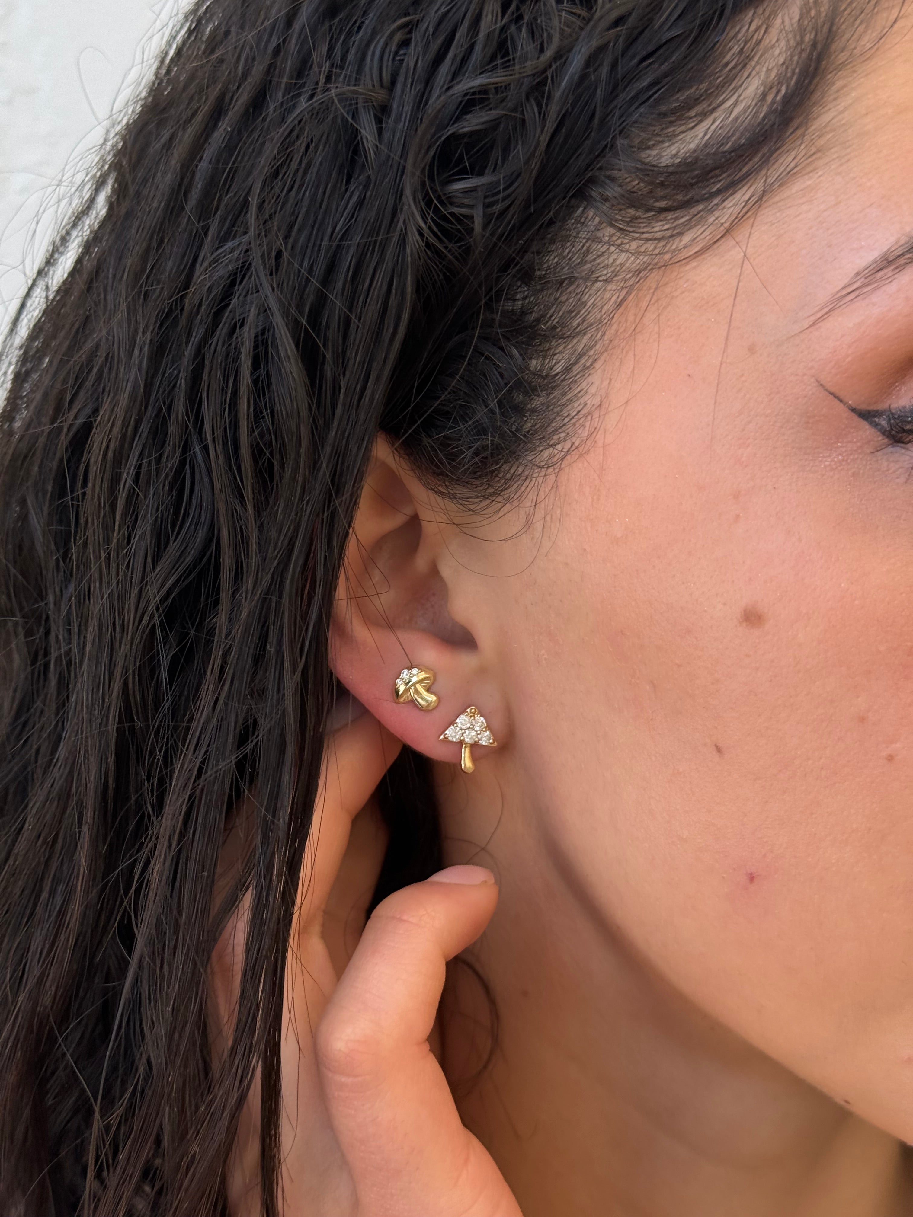 Diamond Mushroom Studs