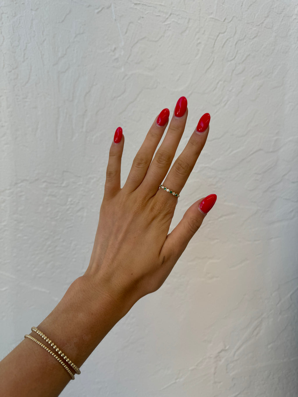 Diamond And Emerald Bezel Anniversary Ring