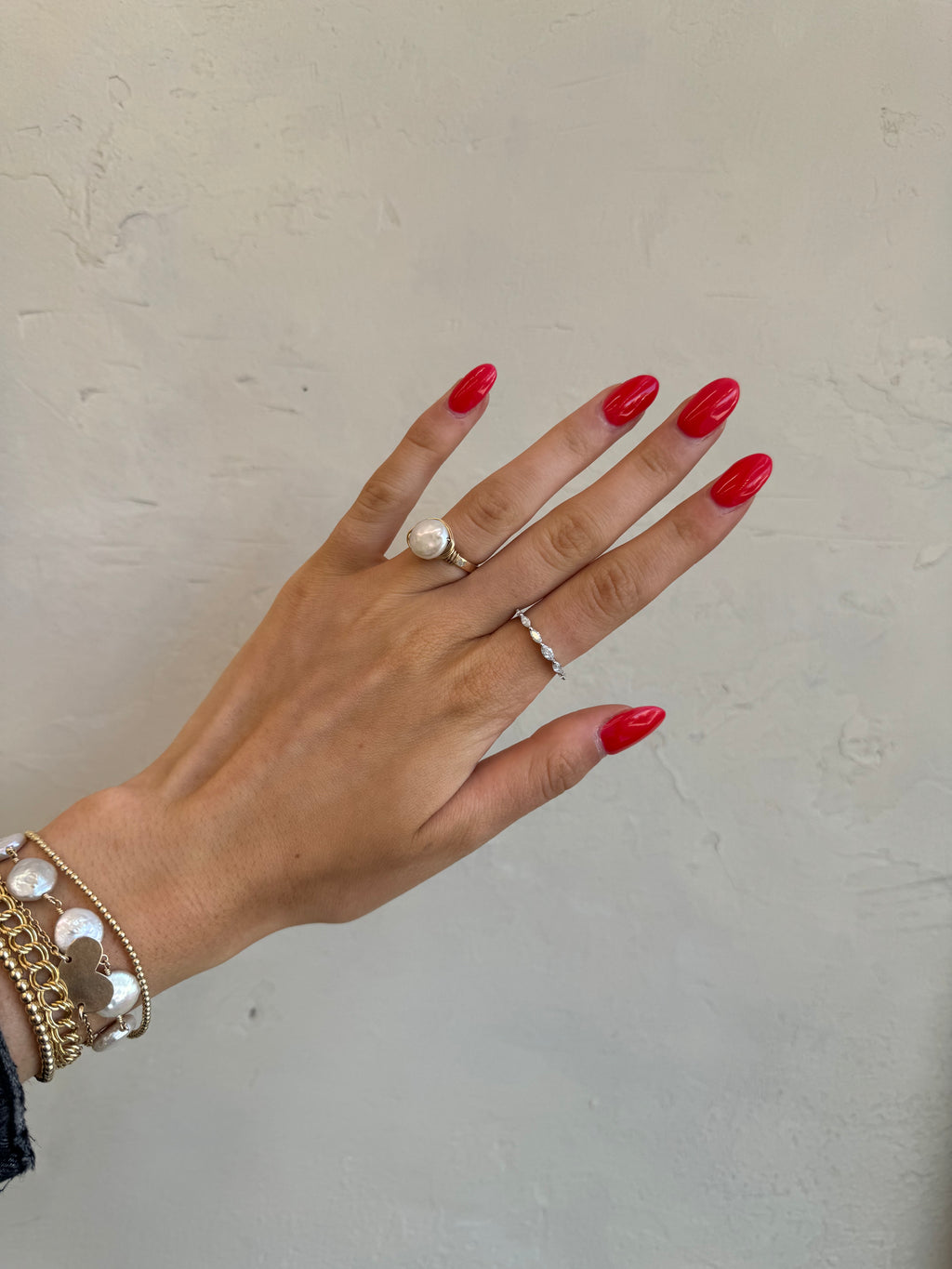 18K Diamond Marquise Stacking Ring