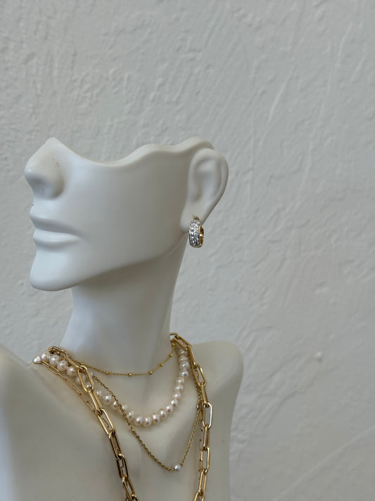 Wide Diamond Huggies