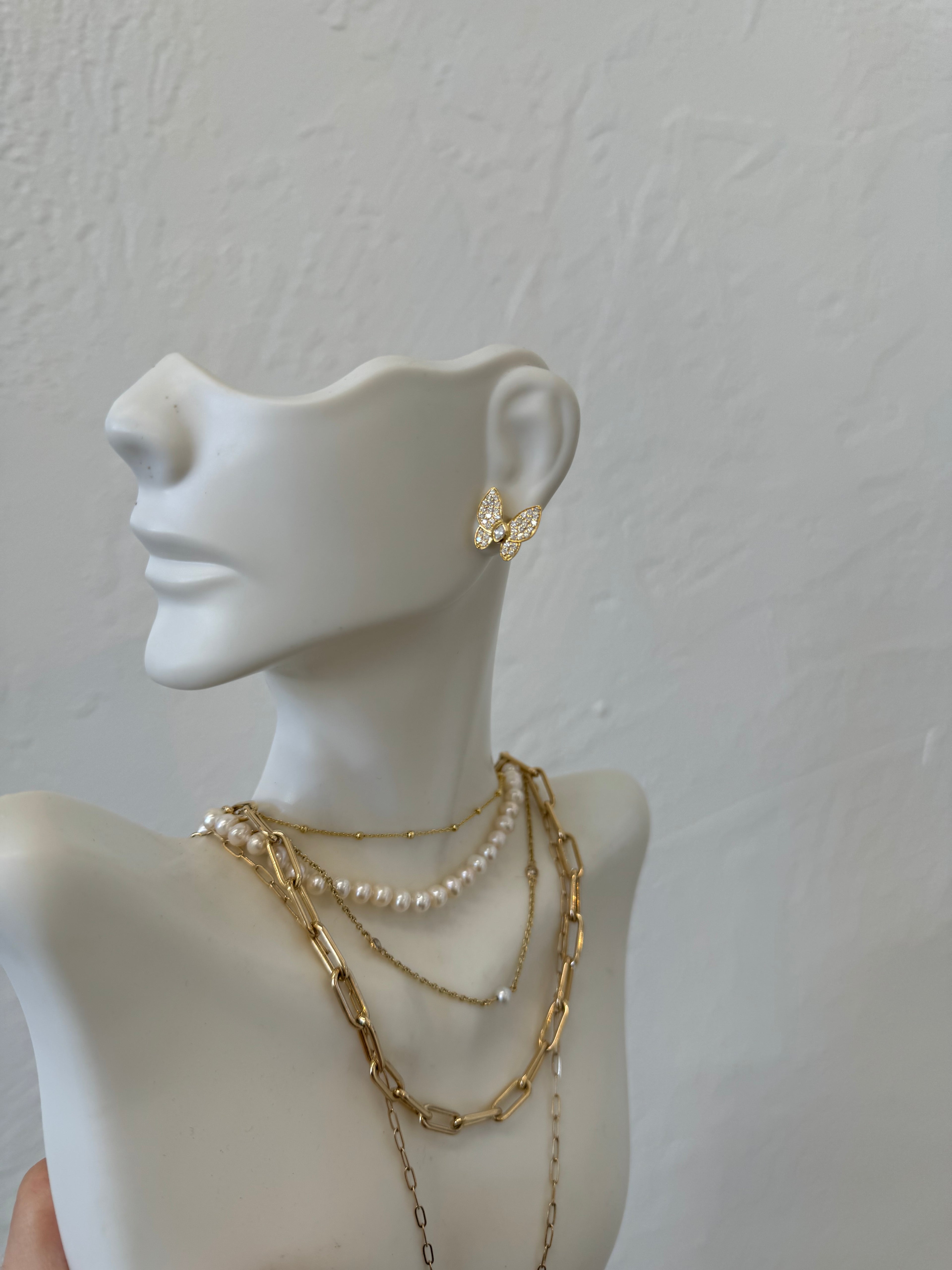 Diamond Butterfly Studs