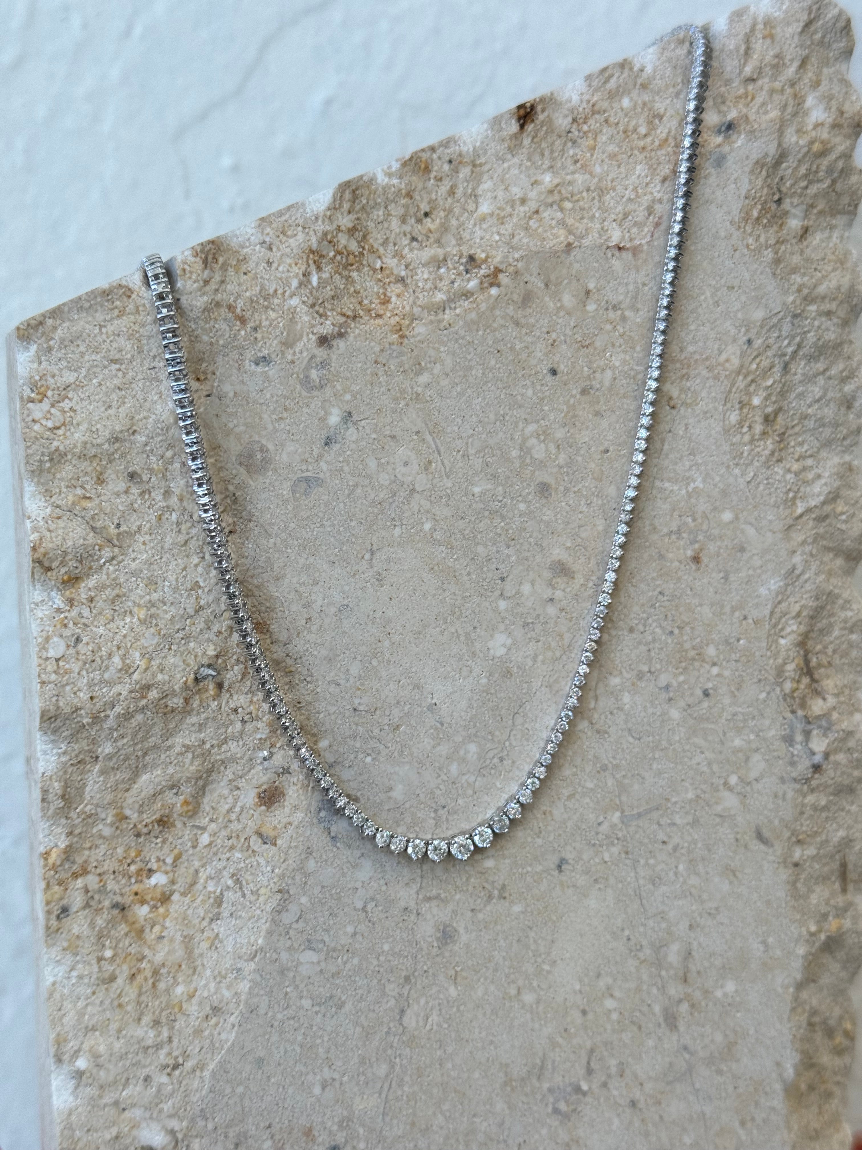 3.5 Ct Graduated Tennis Necklace