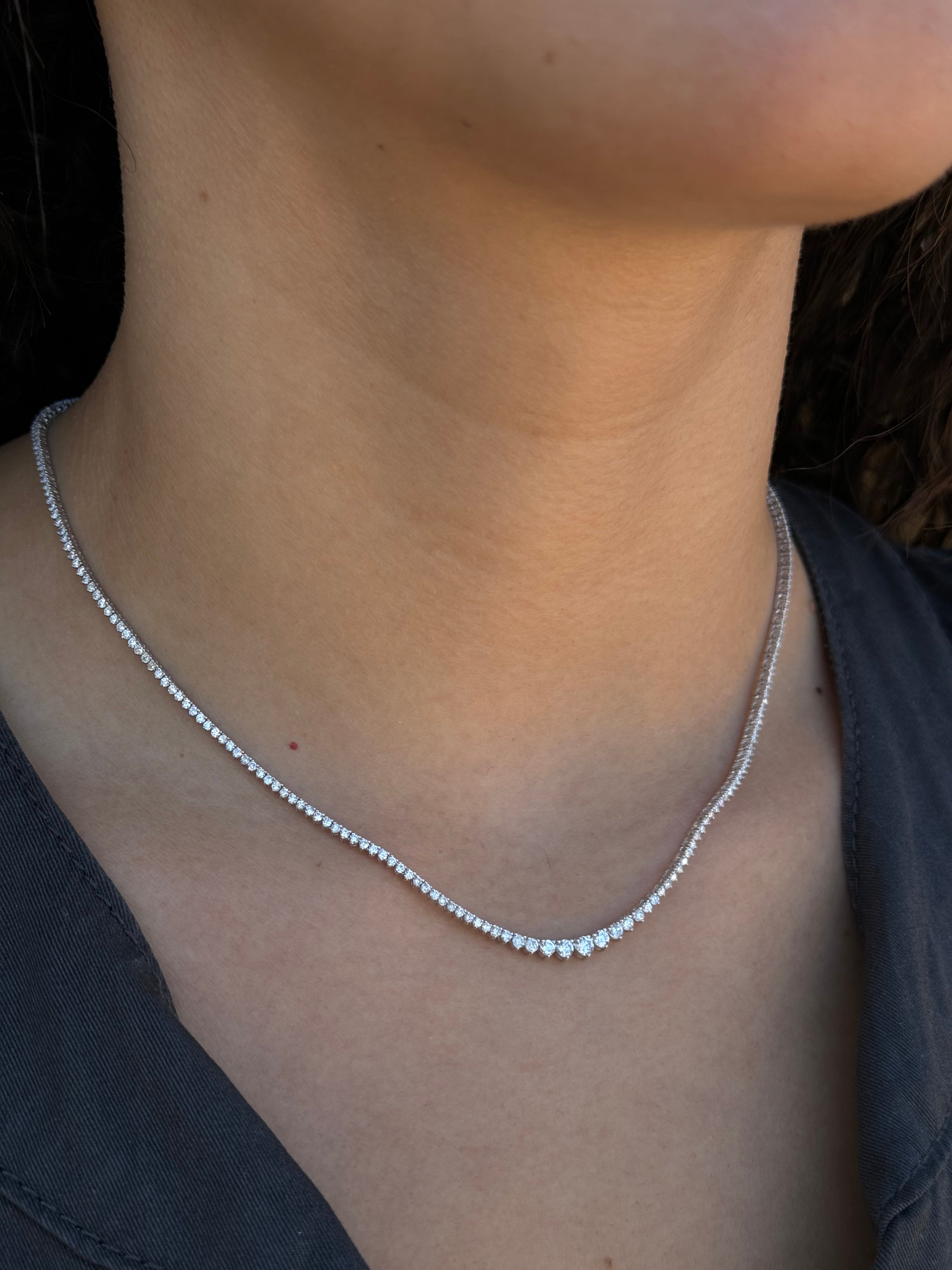 3.5 Ct Graduated Tennis Necklace