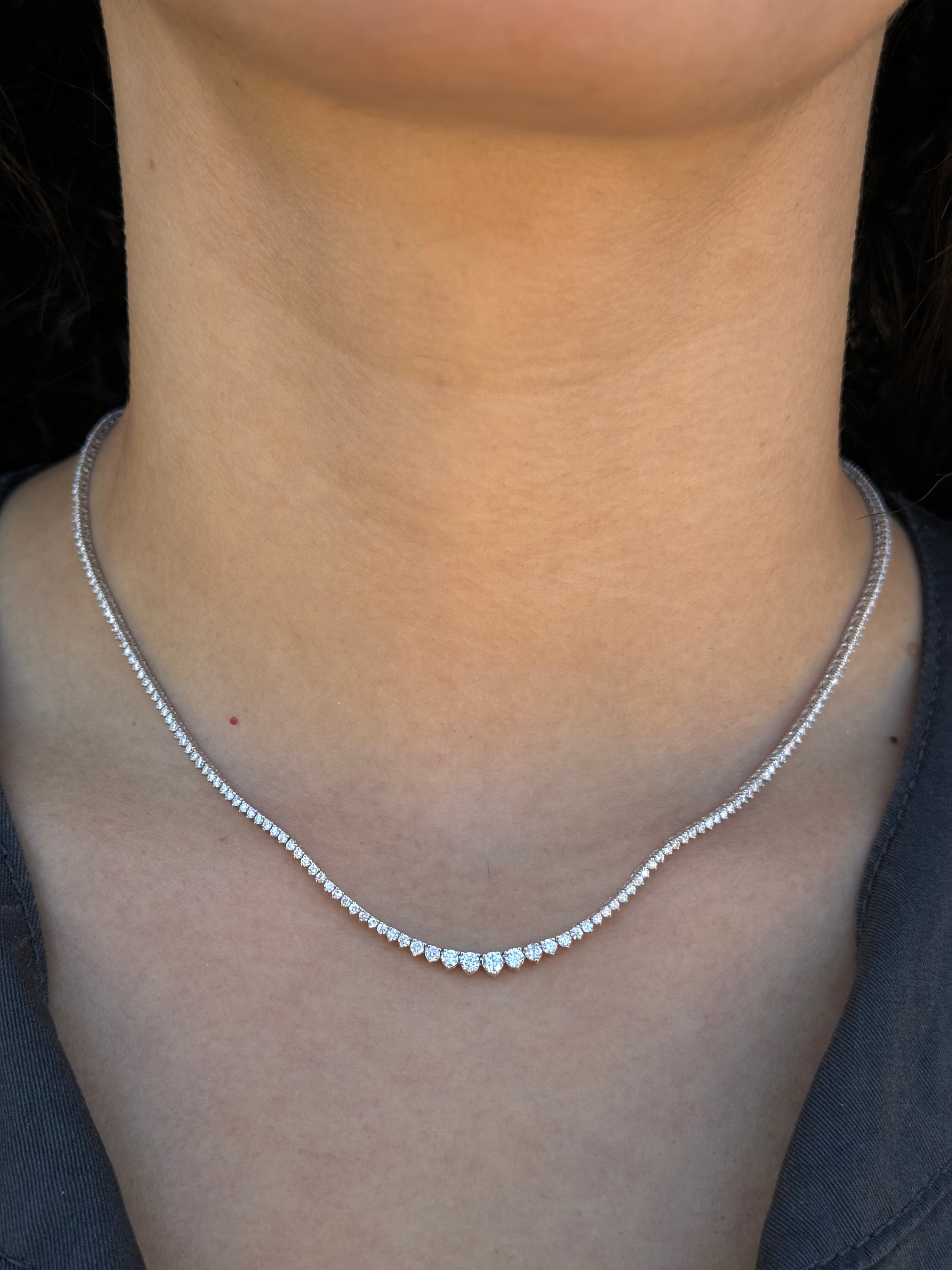 3.5 Ct Graduated Tennis Necklace