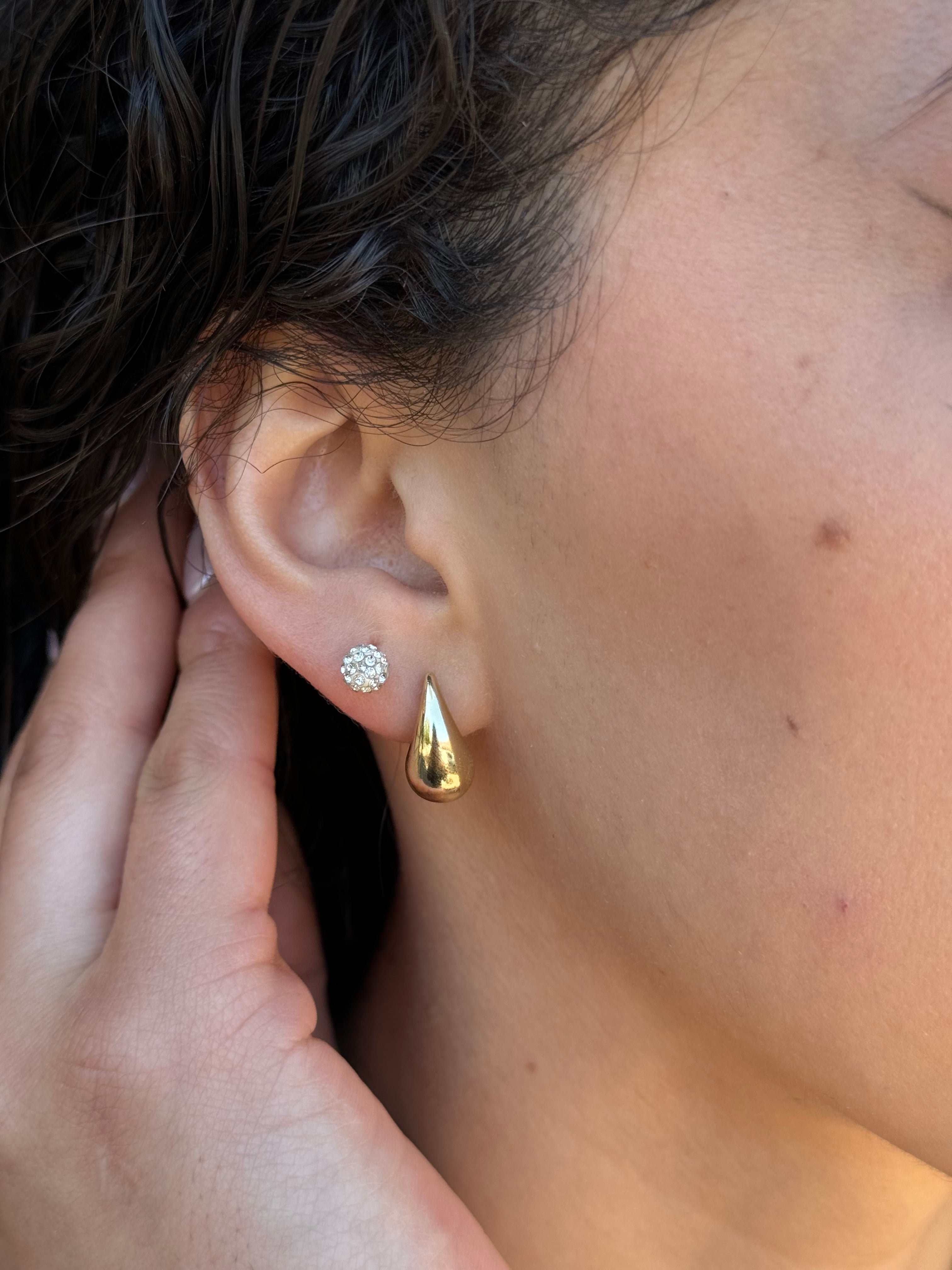 Puffy Teardrop Studs