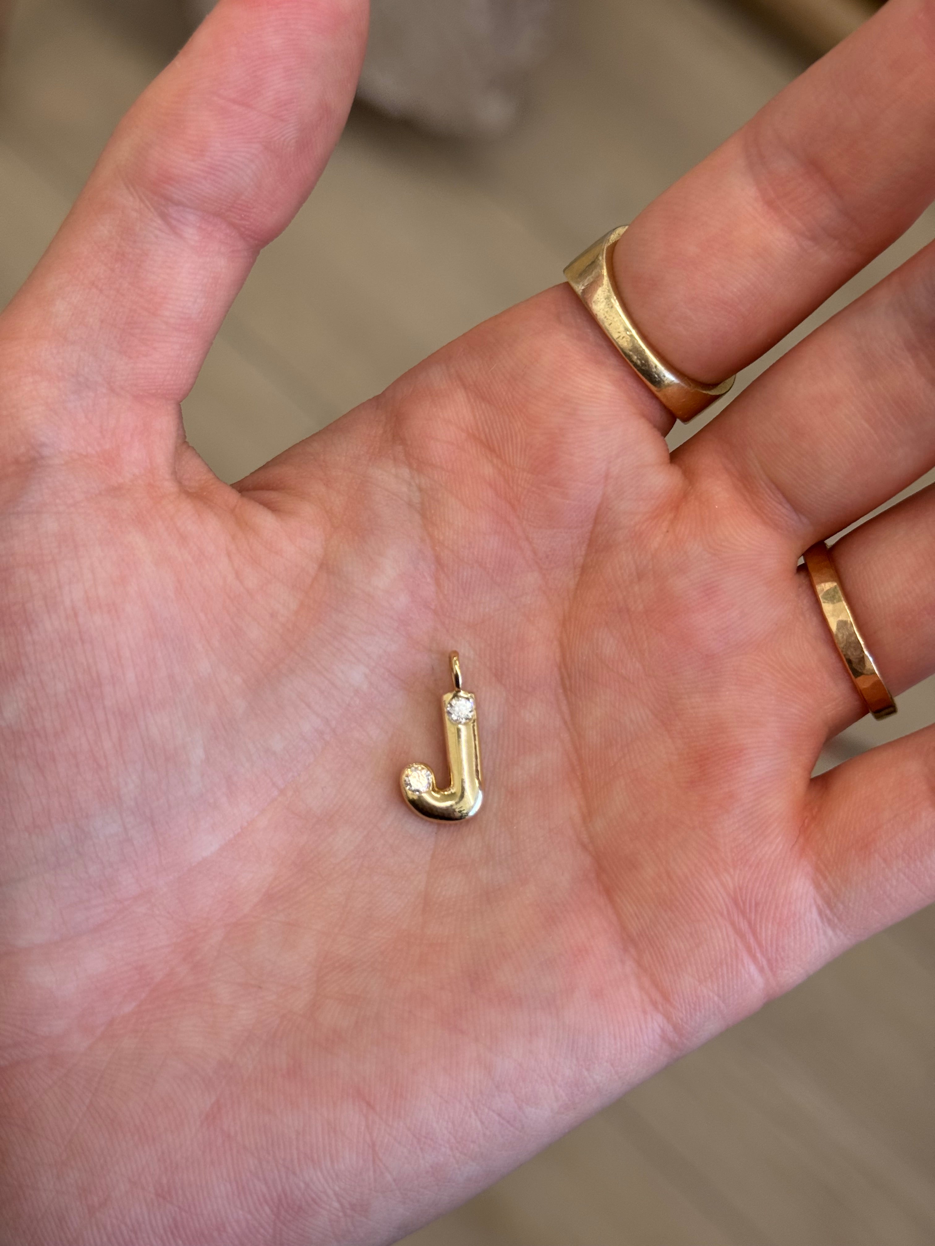 Diamond Bubble Letter Charm