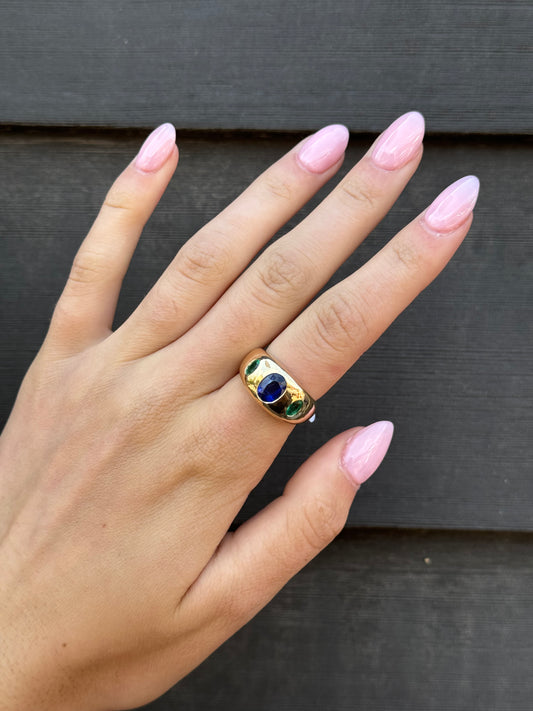 Emerald and Sapphire Ring