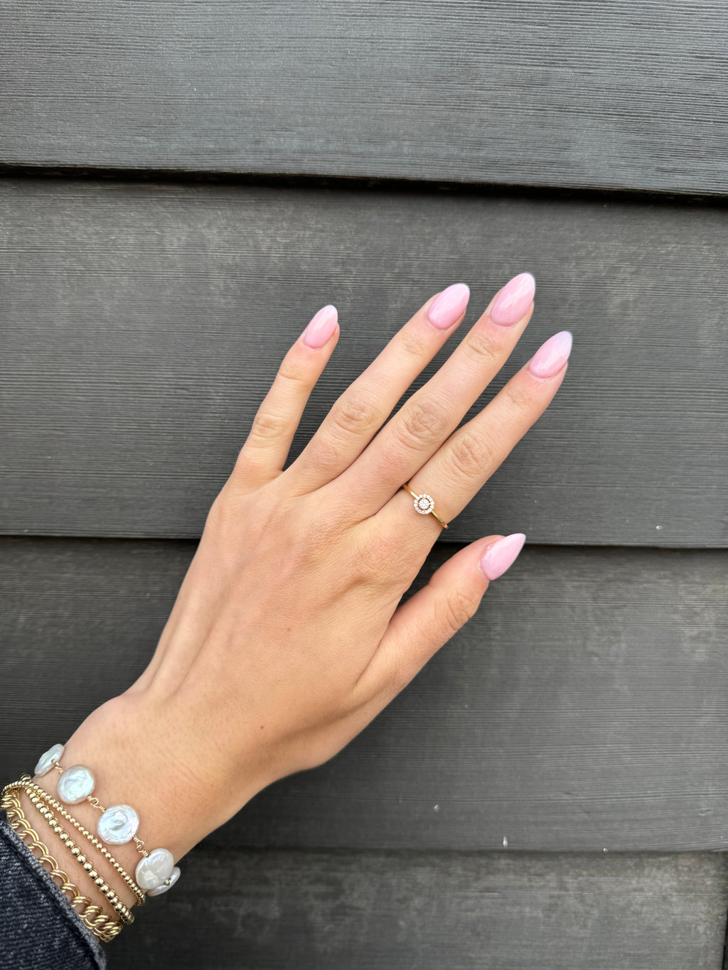 Round Diamond With A Diamond Halo Ring