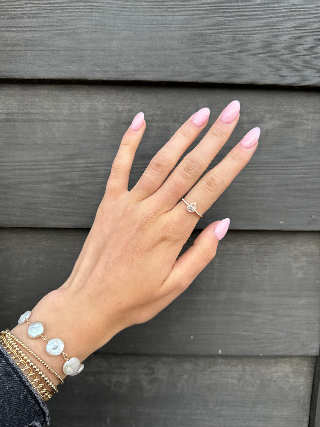 Teardrop Diamond Halo Ring