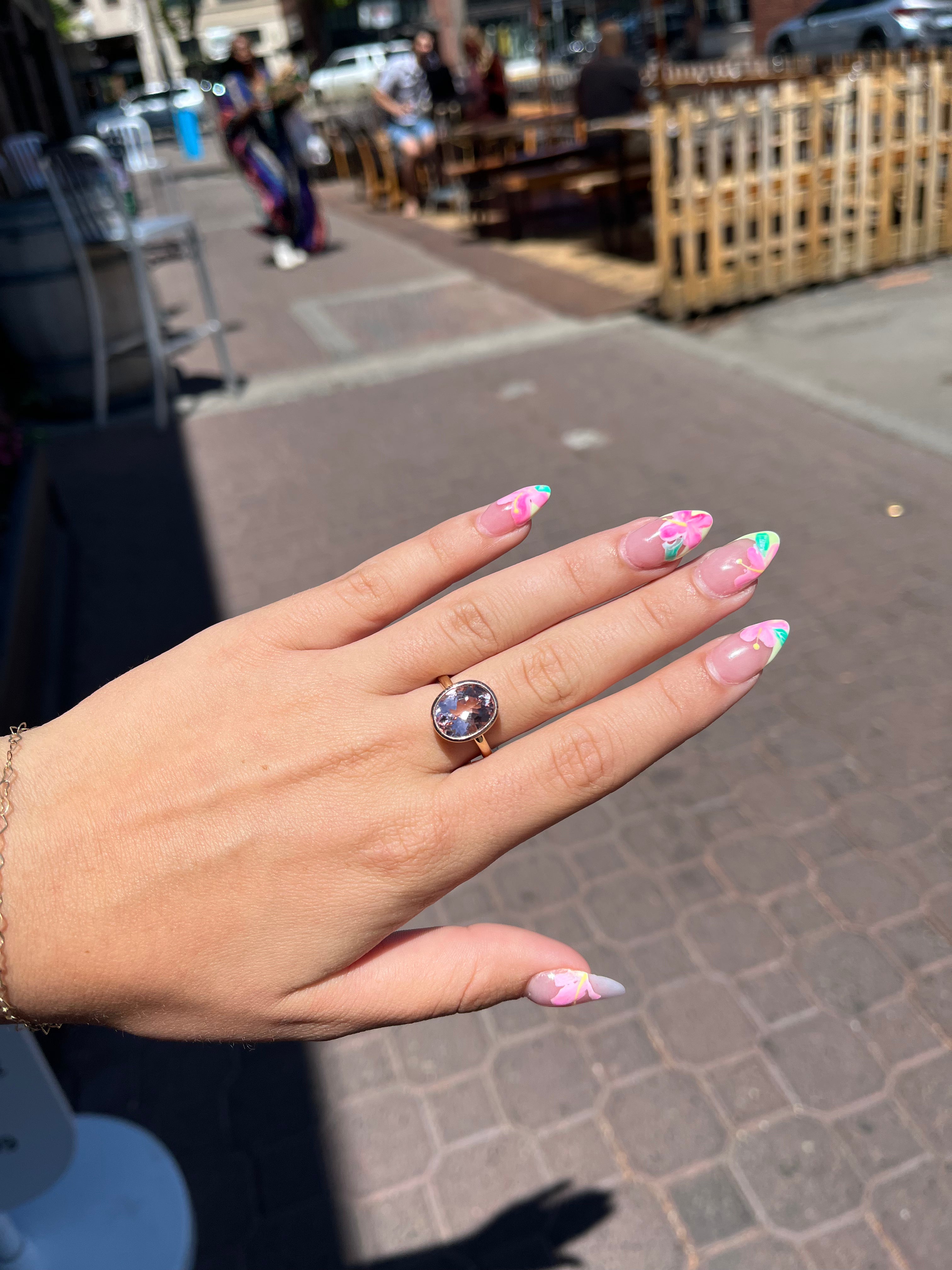 Pink Morganite Cushion Cut Ring