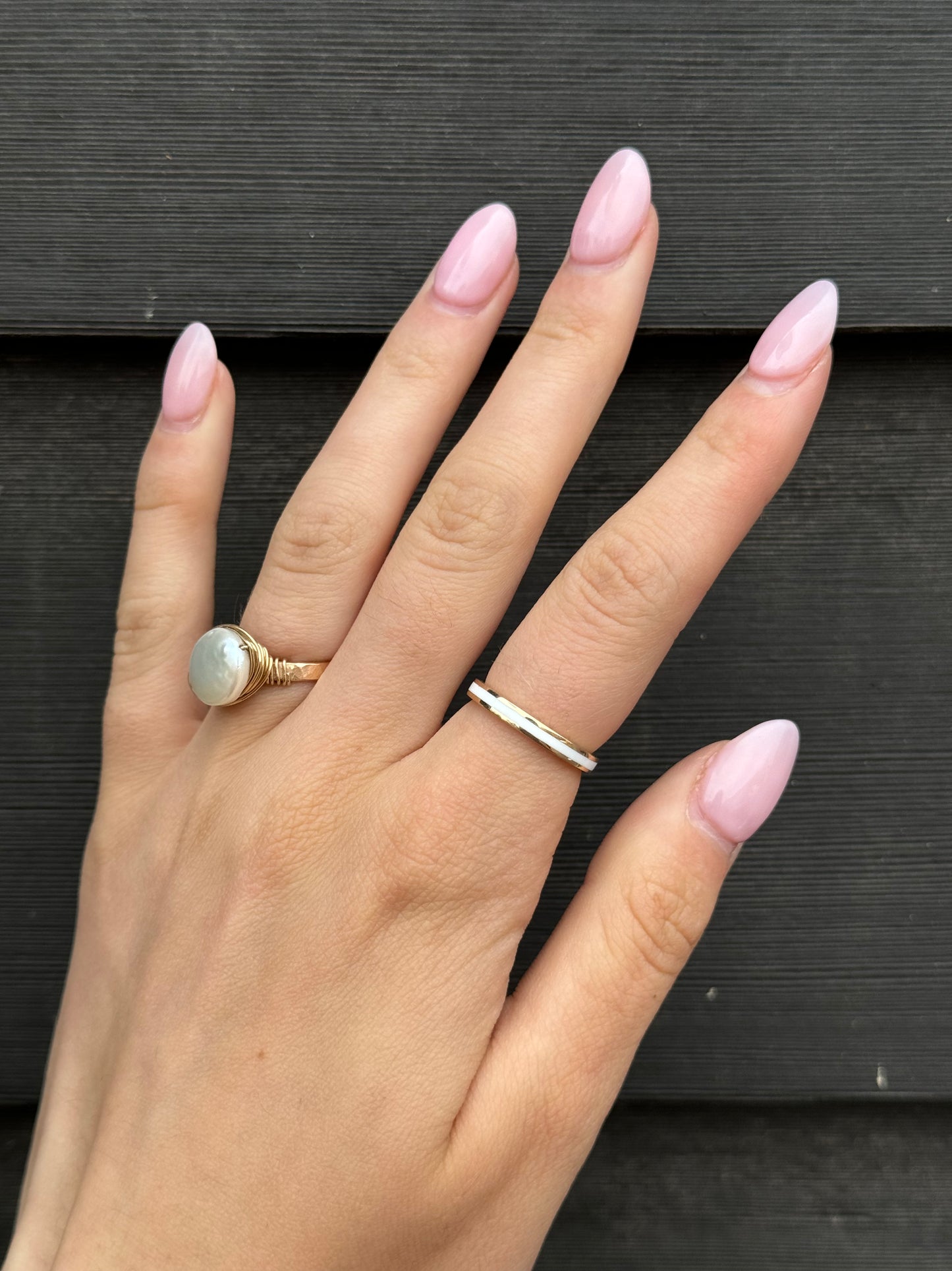 White Enamel Ring