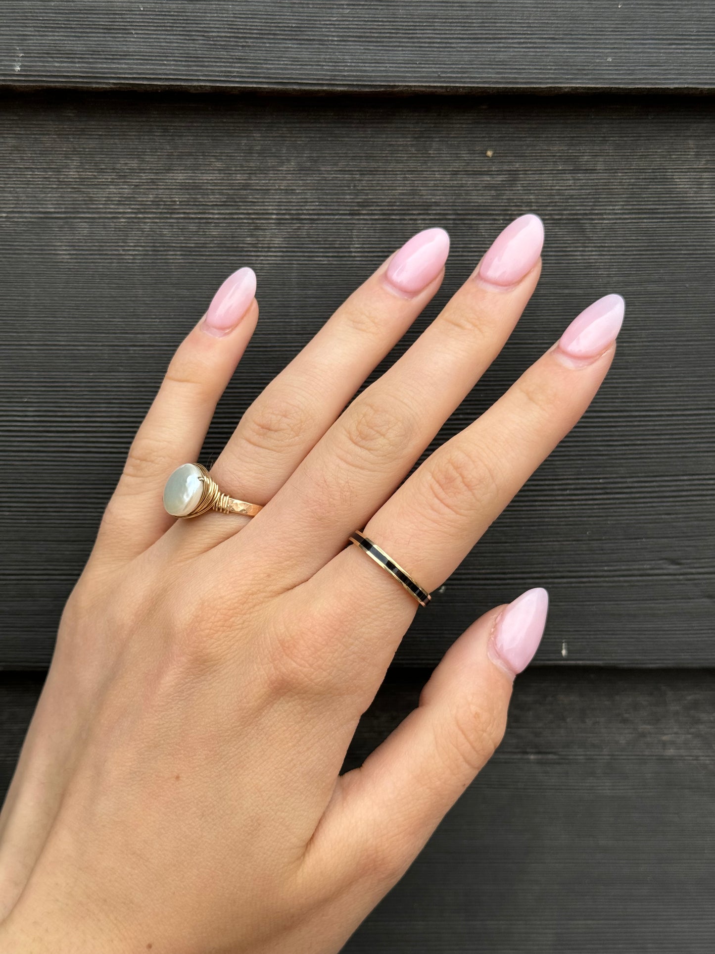 Black enamel ring