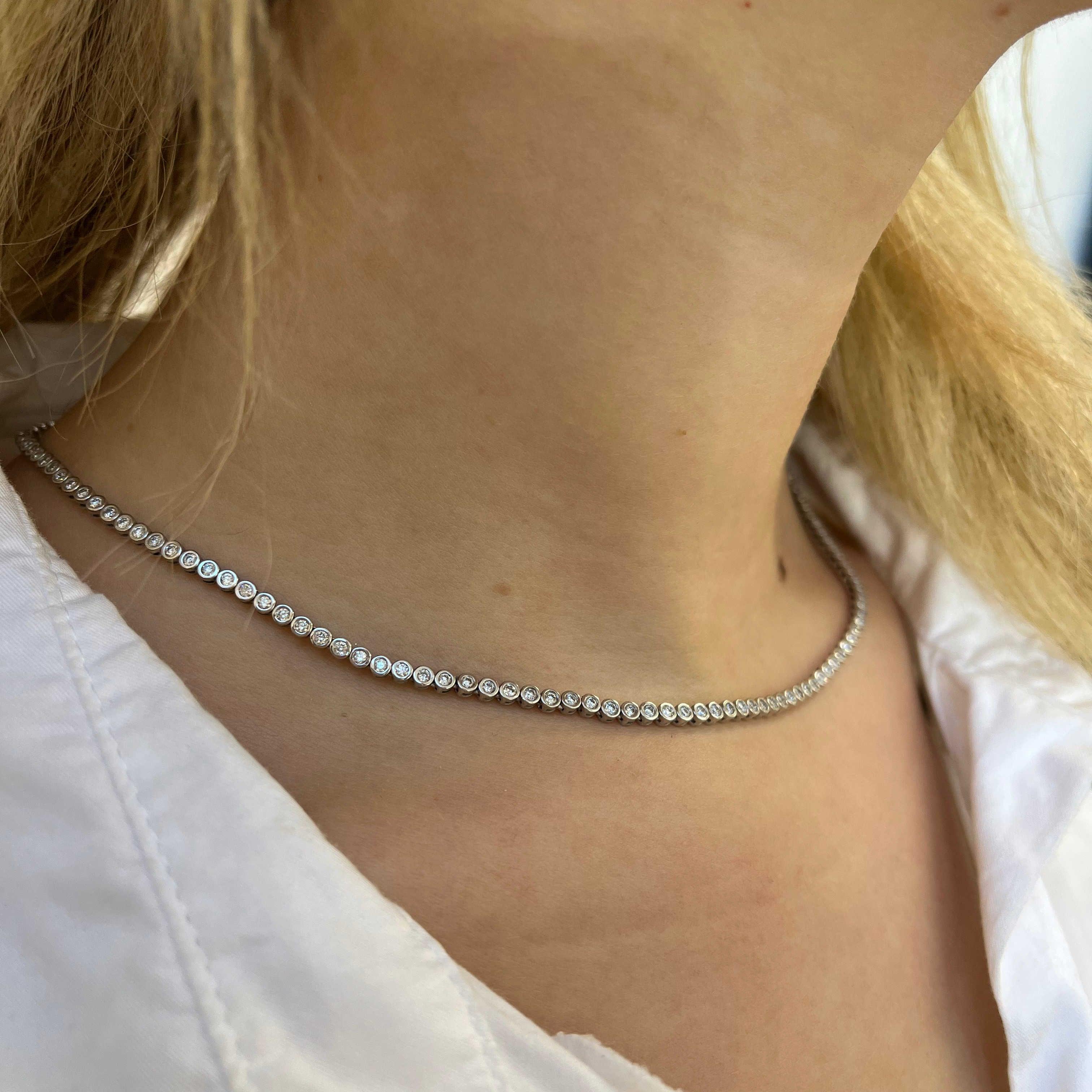 Bezel Tennis Necklace - Nashelle