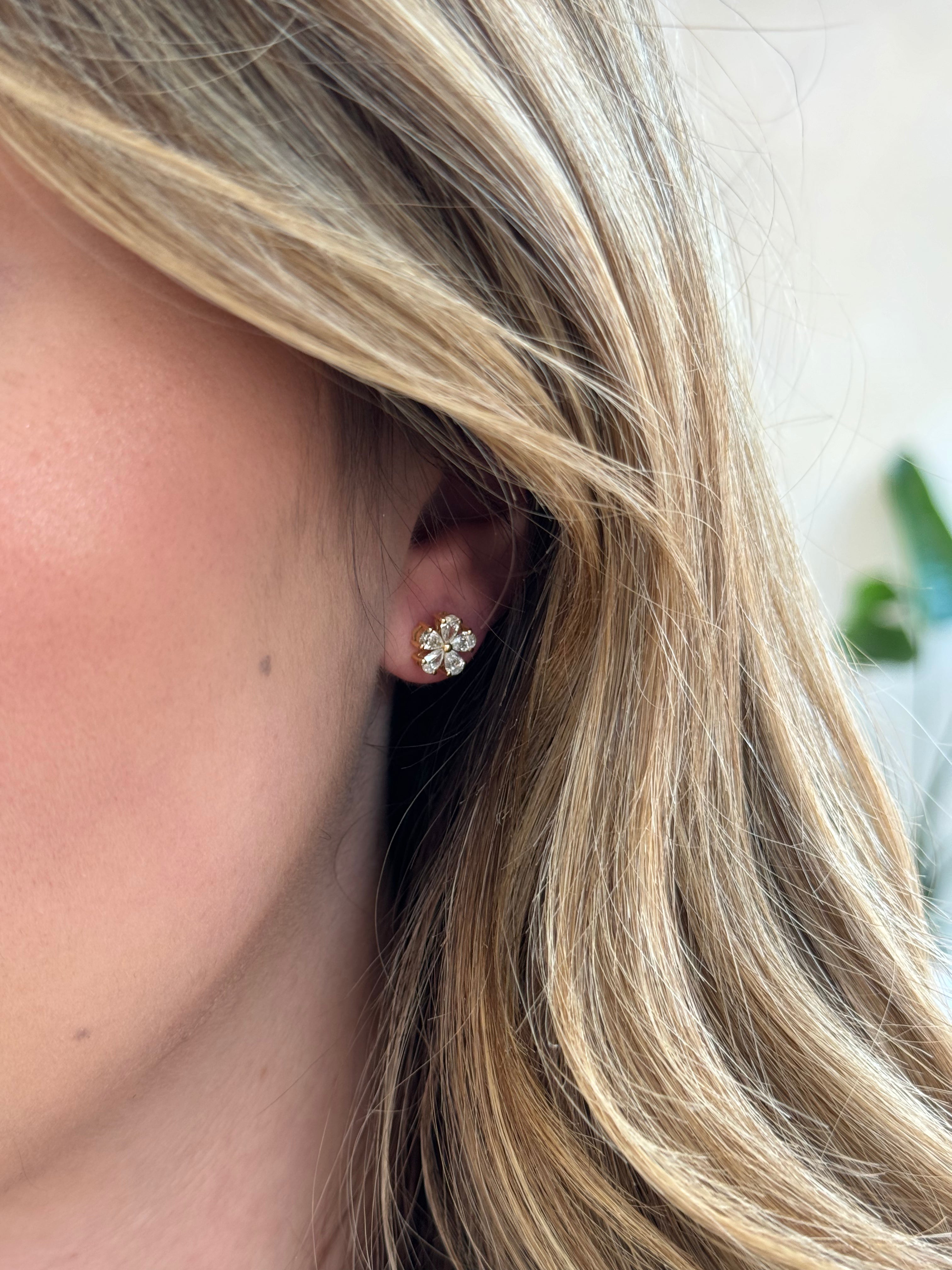 Diamond Flower Studs