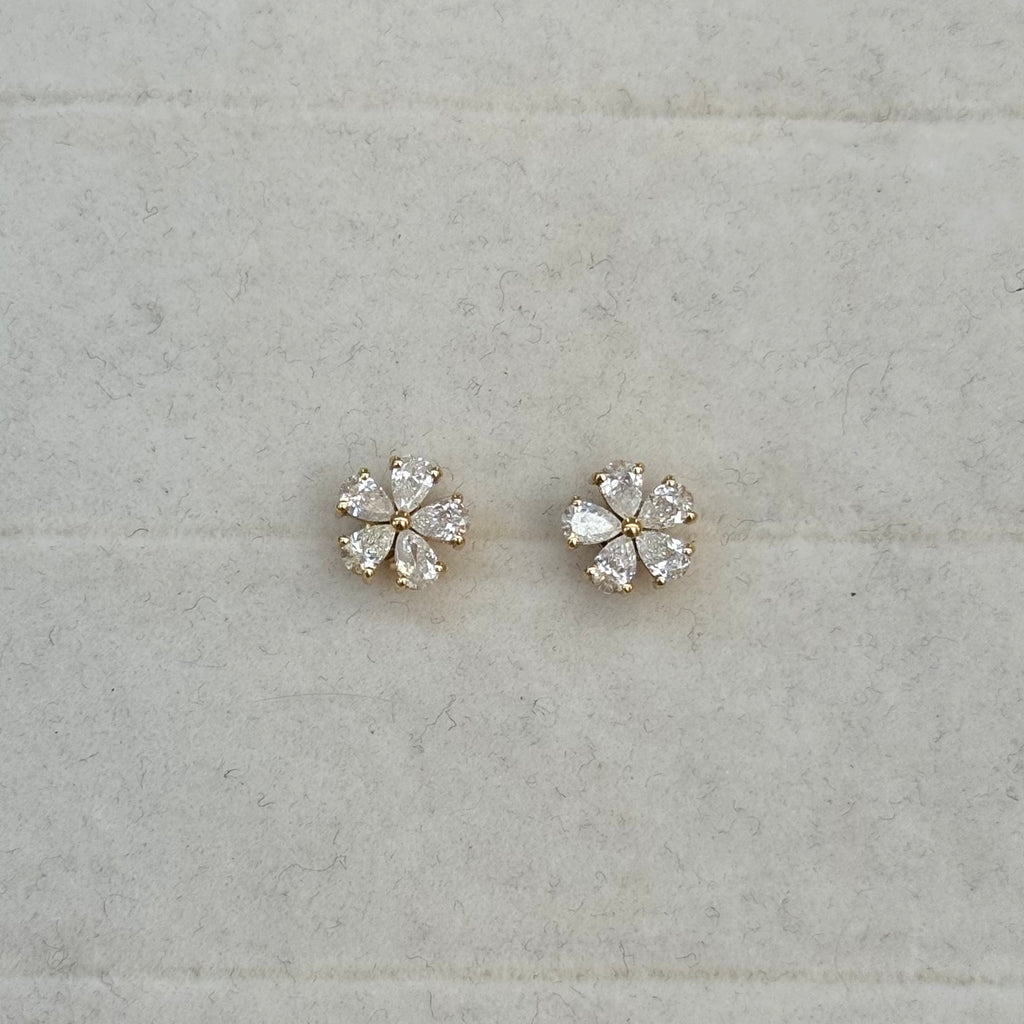 Diamond Flower Studs