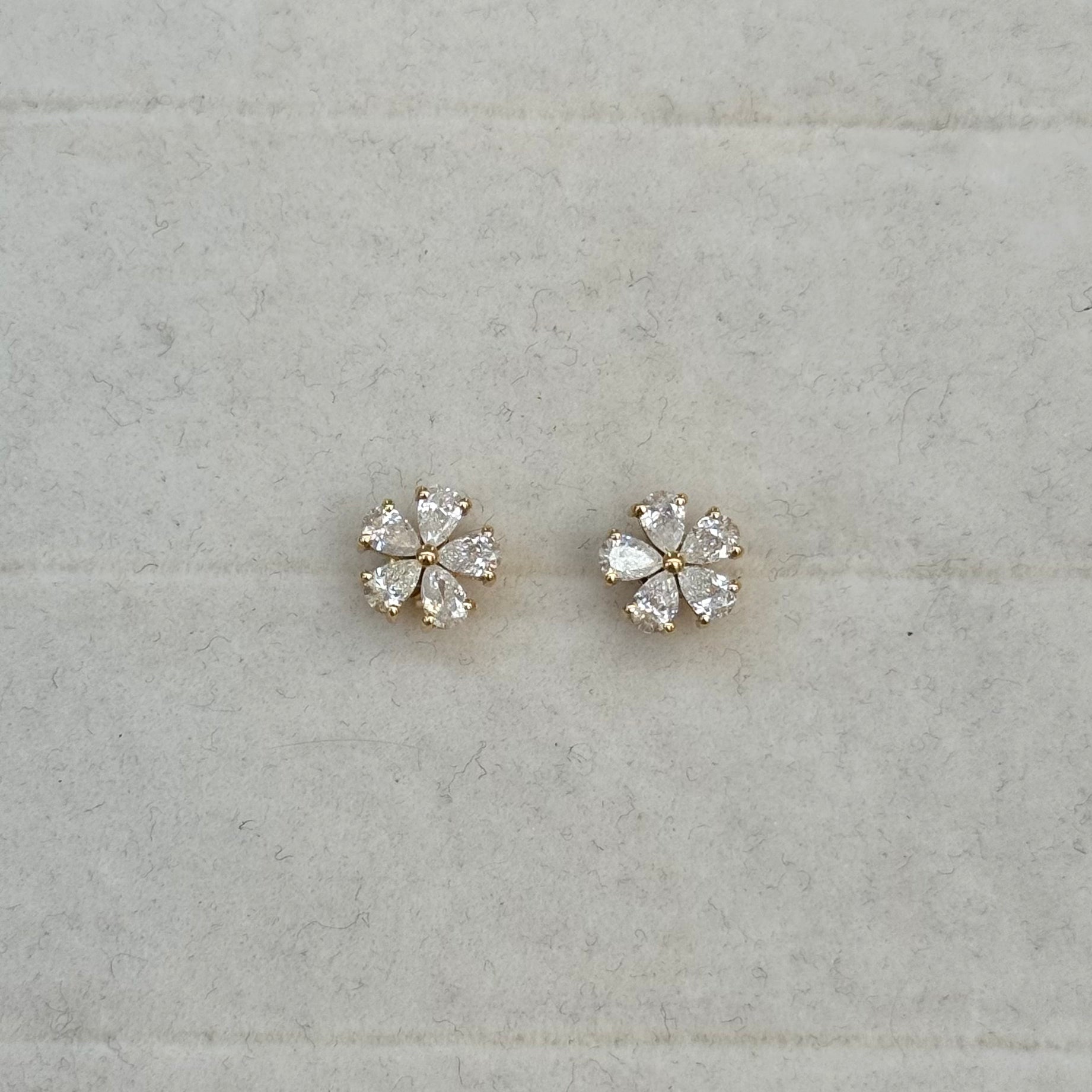 Diamond Flower Studs