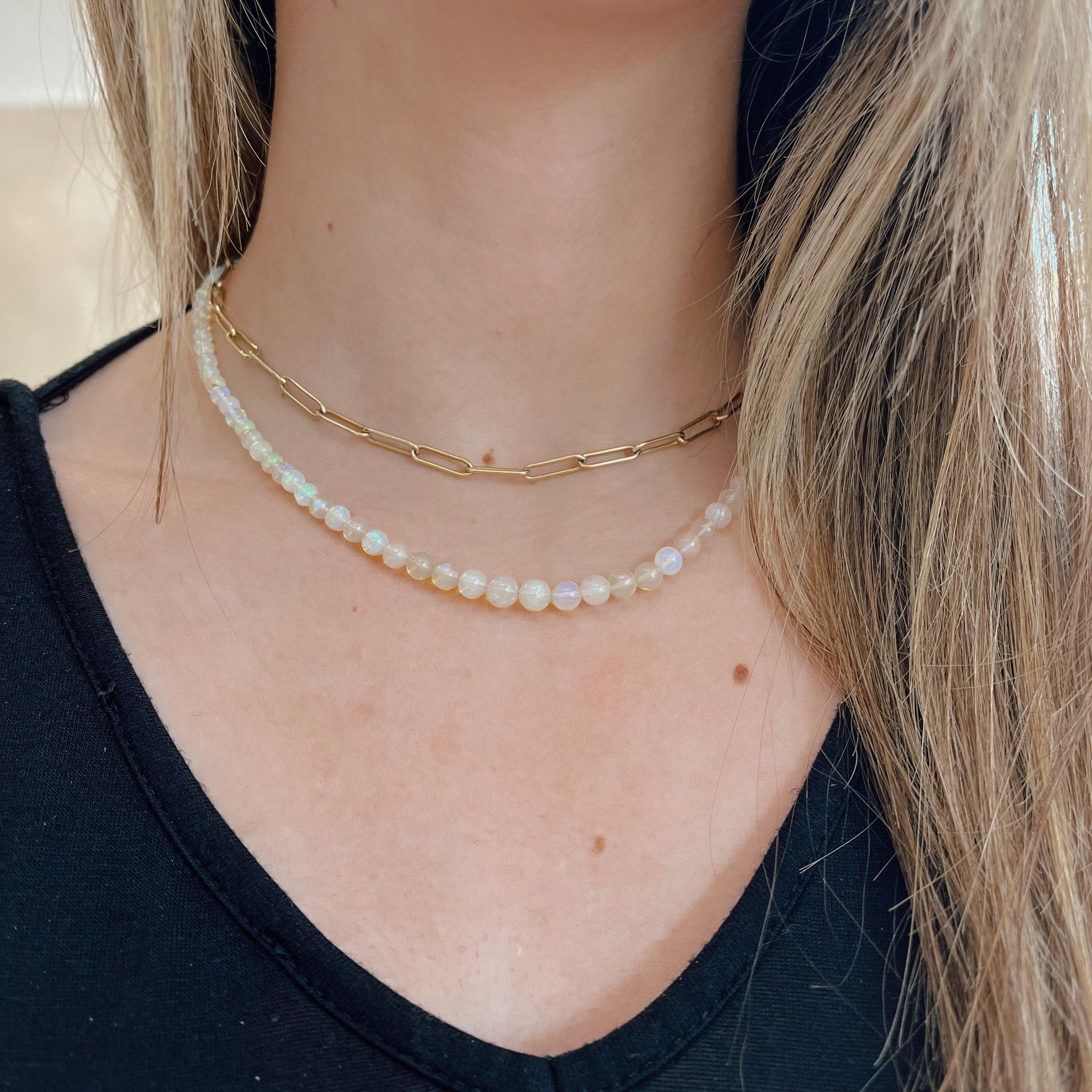 Graduated Ethiopian Opal Necklace - Nashelle