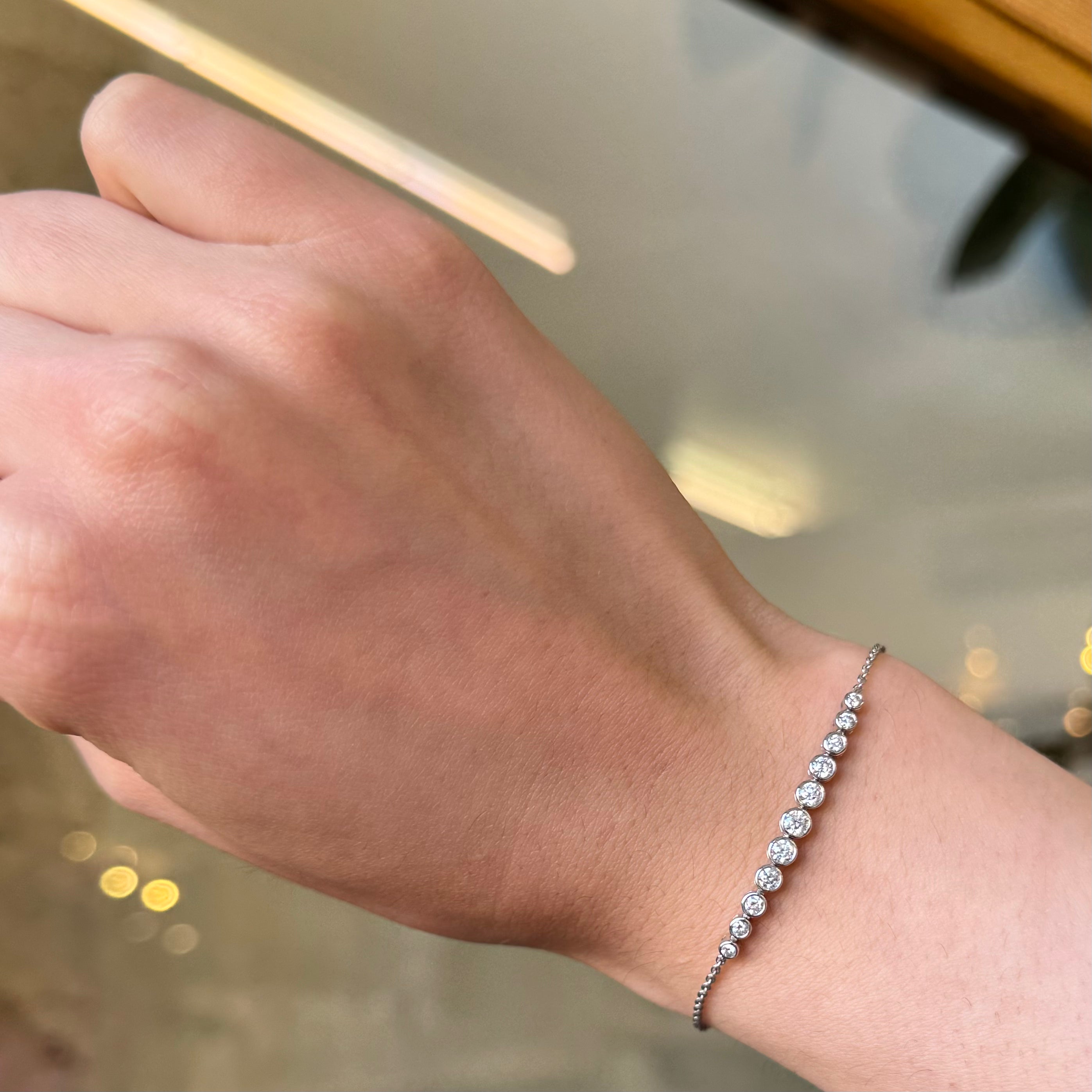 Diamond Bezel and Dainty Bracelet