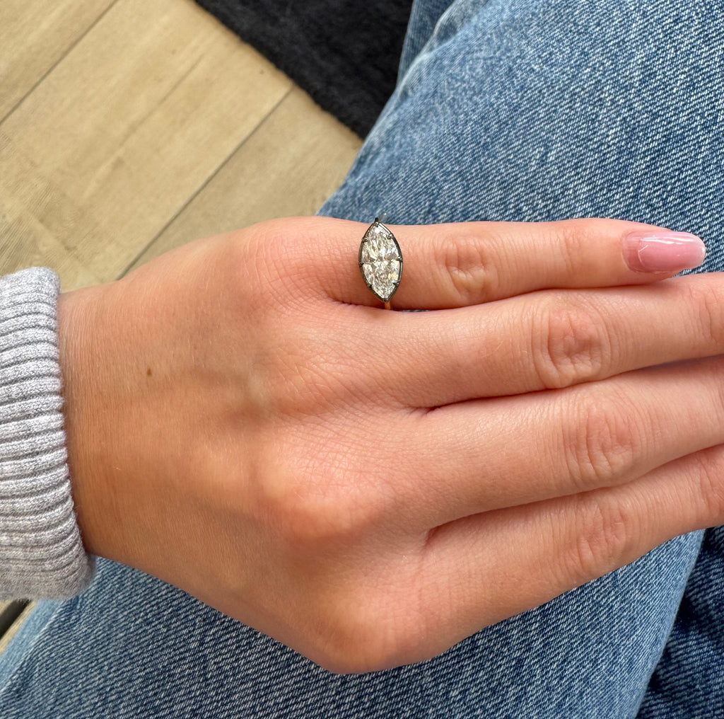 Georgian Marquise Pinky Ring