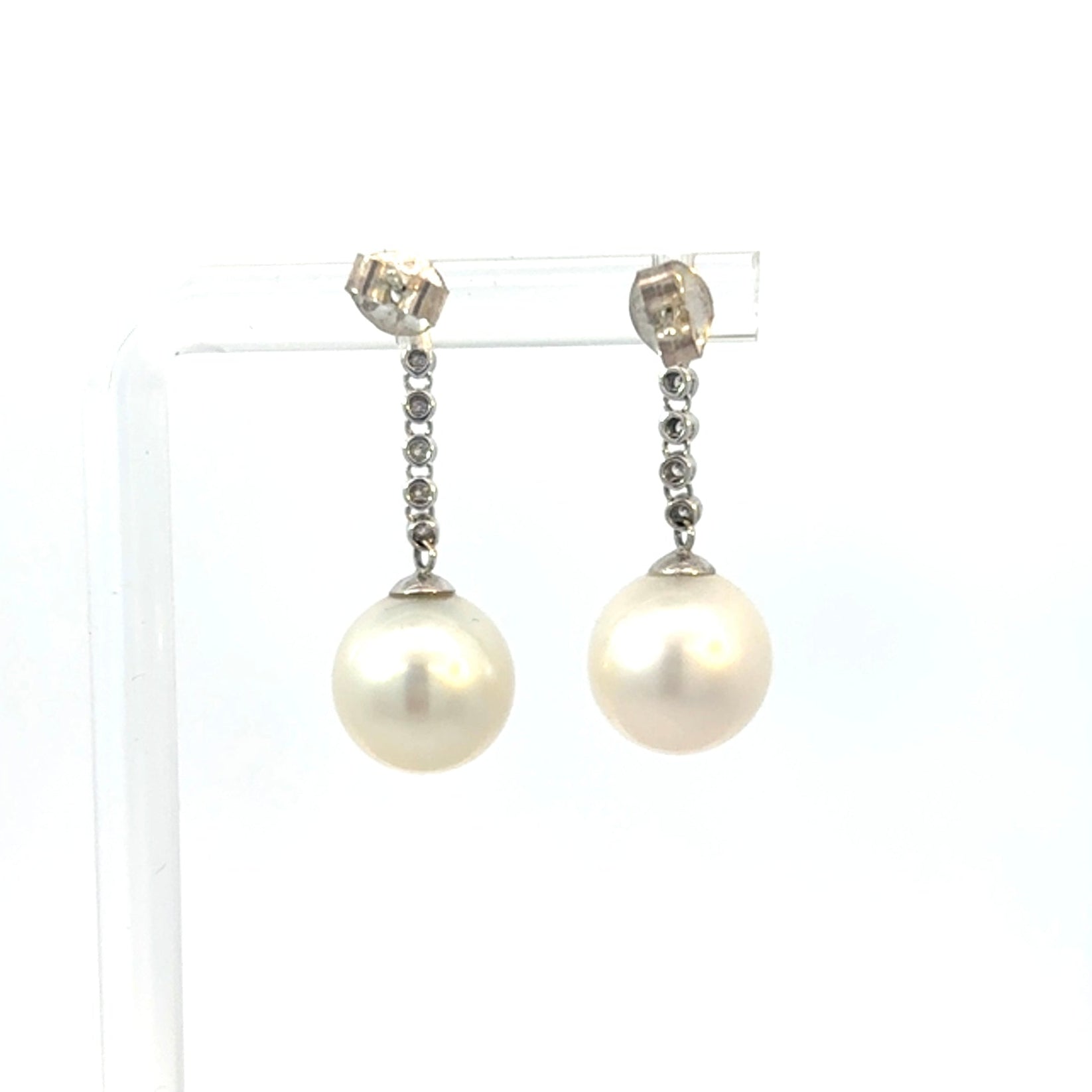 Six Diamond & South Sea Pearl Earrings