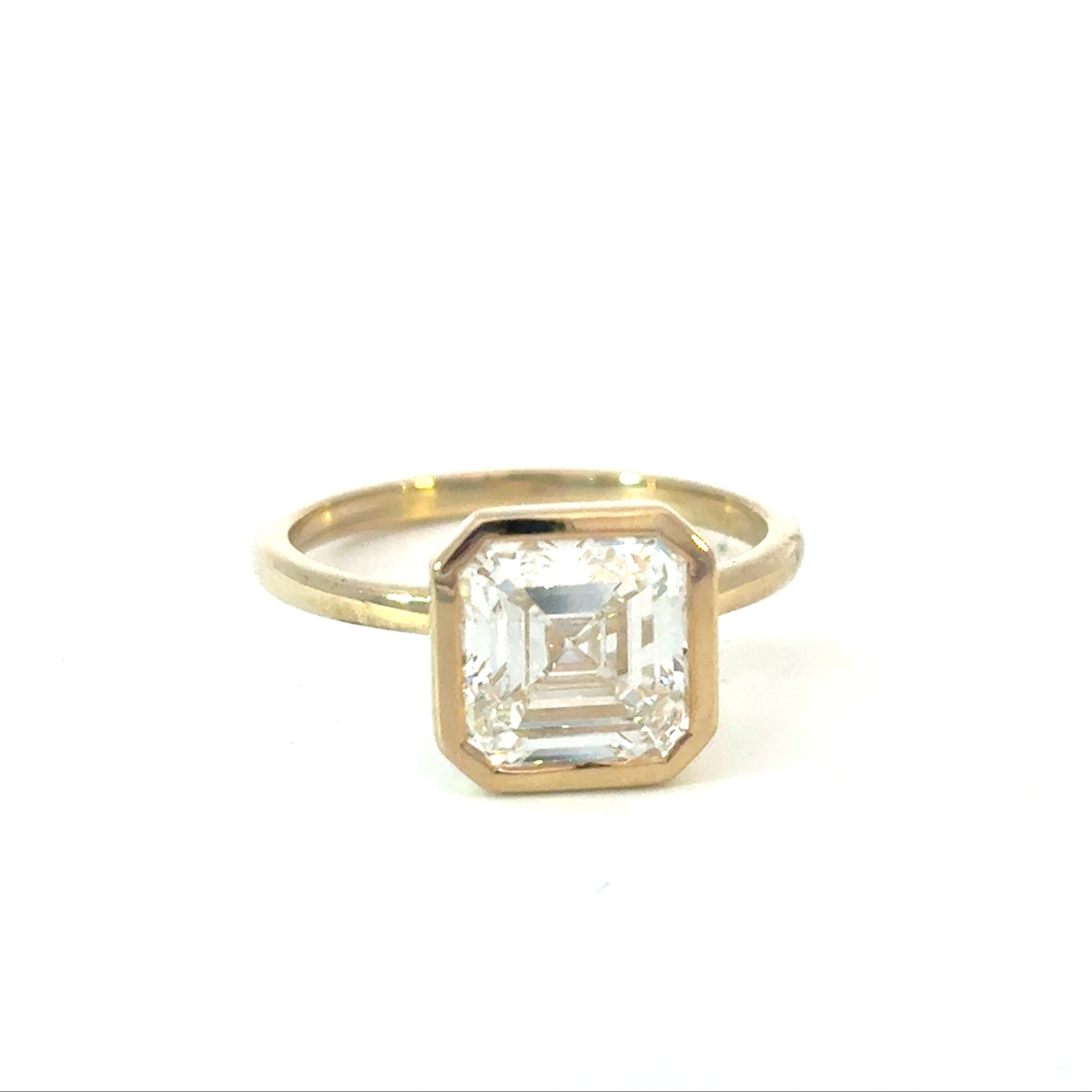 Square Emerald Cut Diamond Engagement Ring