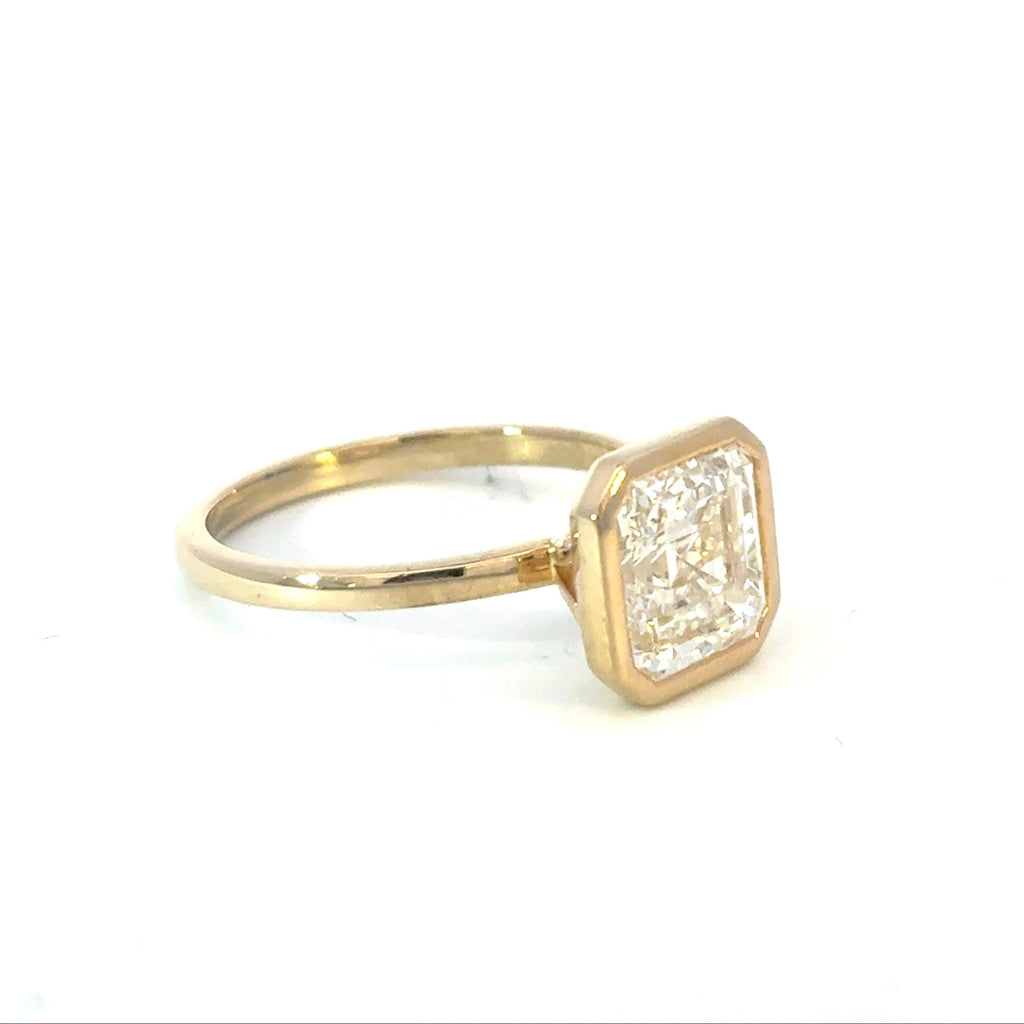 Square Emerald Cut Diamond Engagement Ring