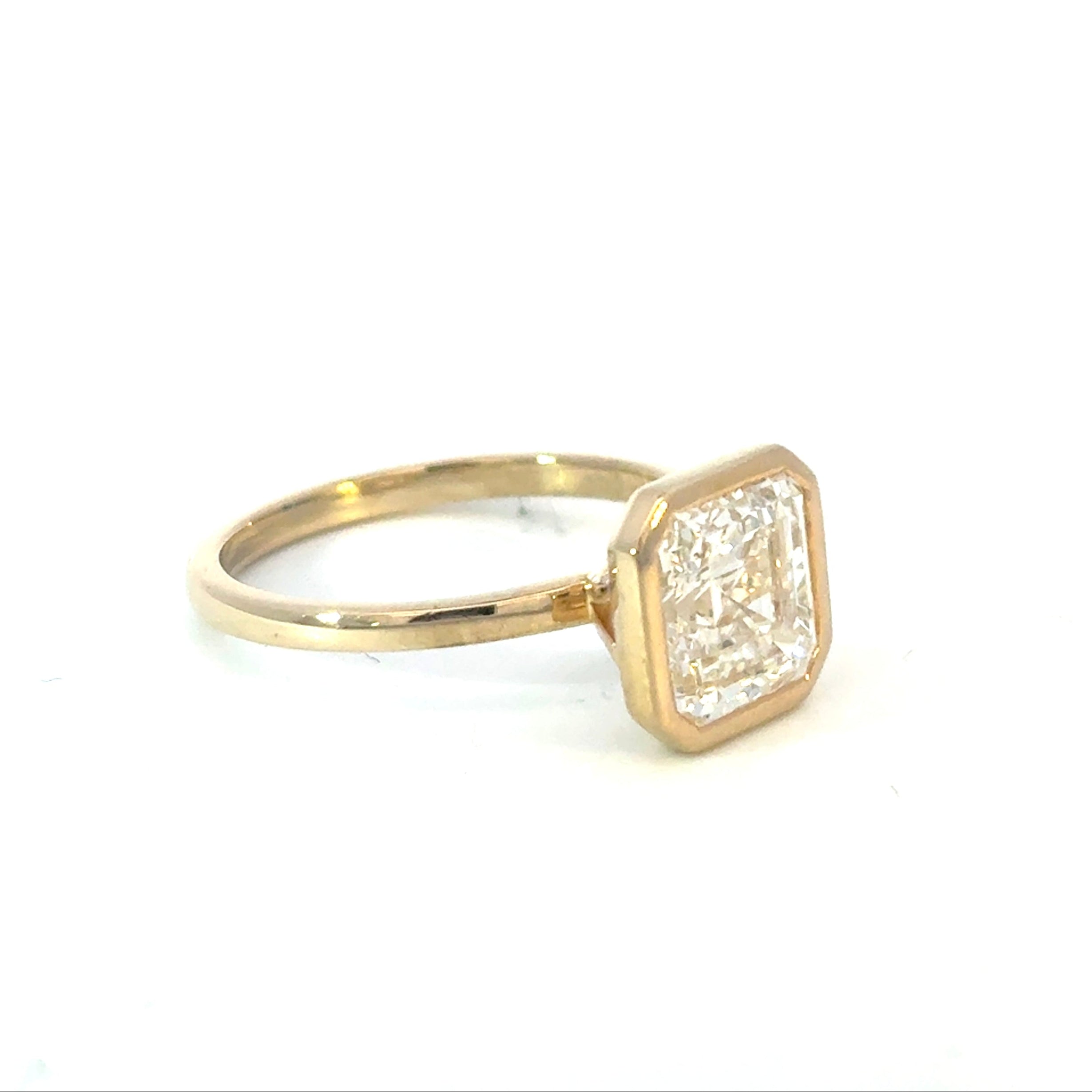 Square Emerald Cut Diamond Engagement Ring