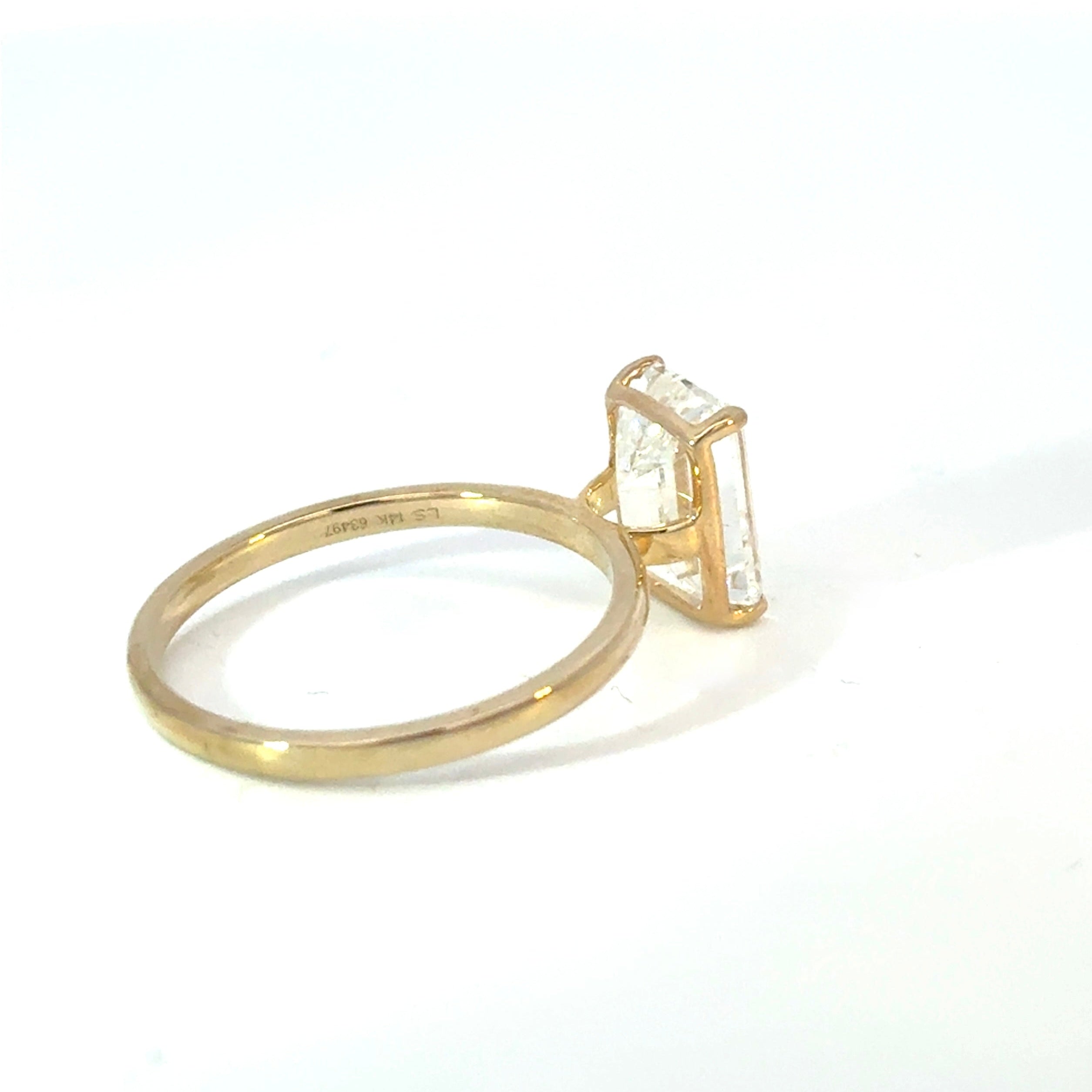 Emerald Cut Diamond Solitaire Engagement Ring