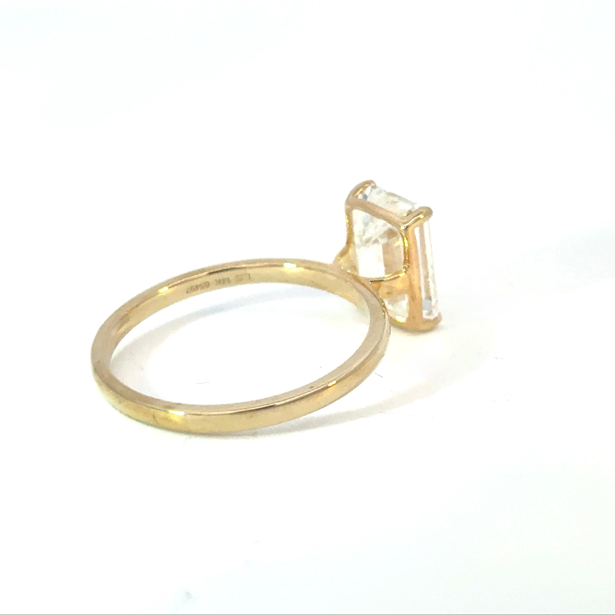 Emerald Cut Diamond Solitaire Engagement Ring