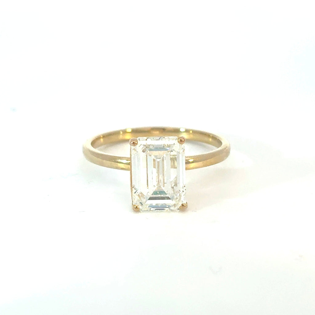 Emerald Cut Diamond Solitaire Engagement Ring