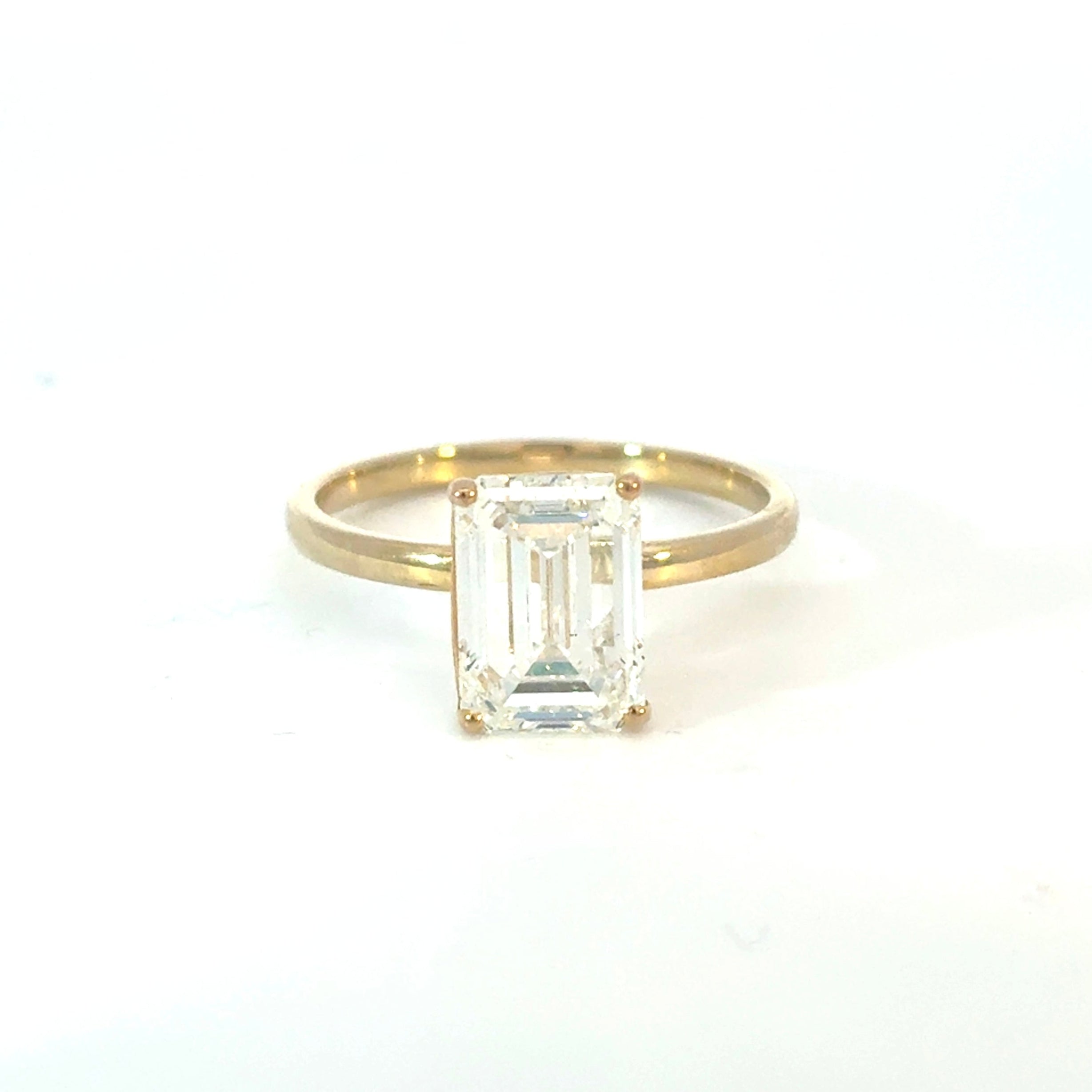 Emerald Cut Diamond Solitaire Engagement Ring