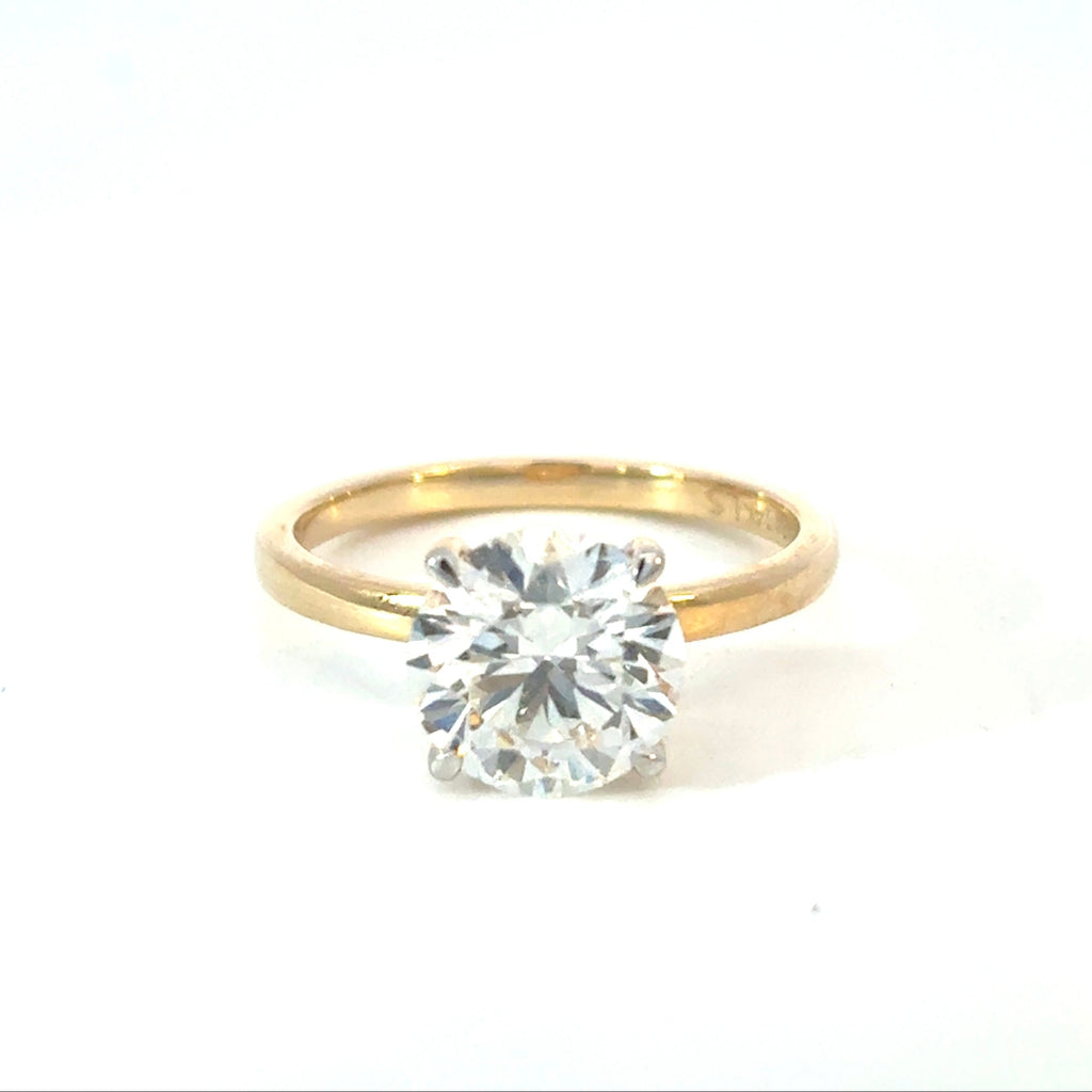 Round Brilliant Cut Diamond Engagement Ring with Hidden Halo 2.63ctw