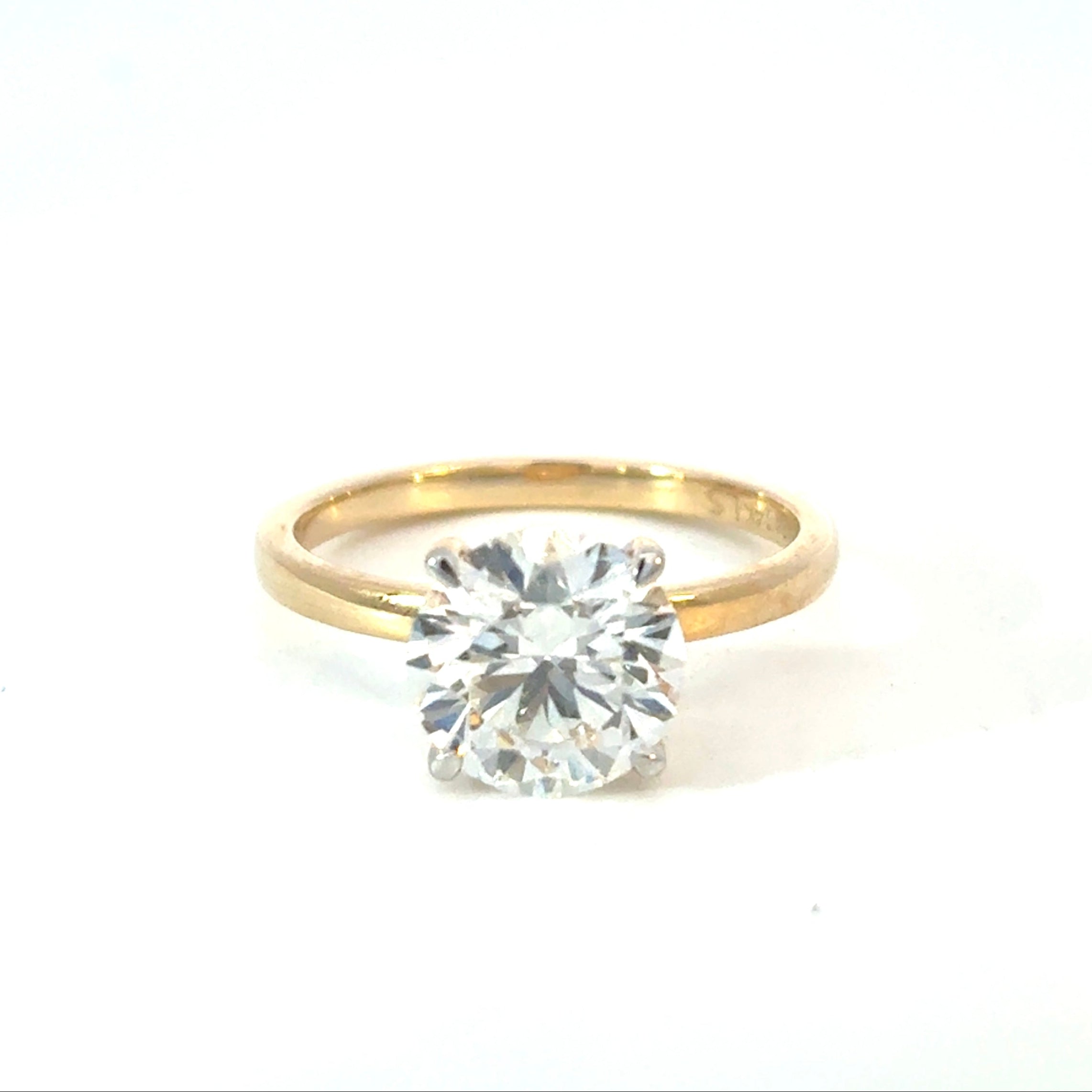 Round Brilliant Cut Diamond Engagement Ring with Hidden Halo 2.63ctw