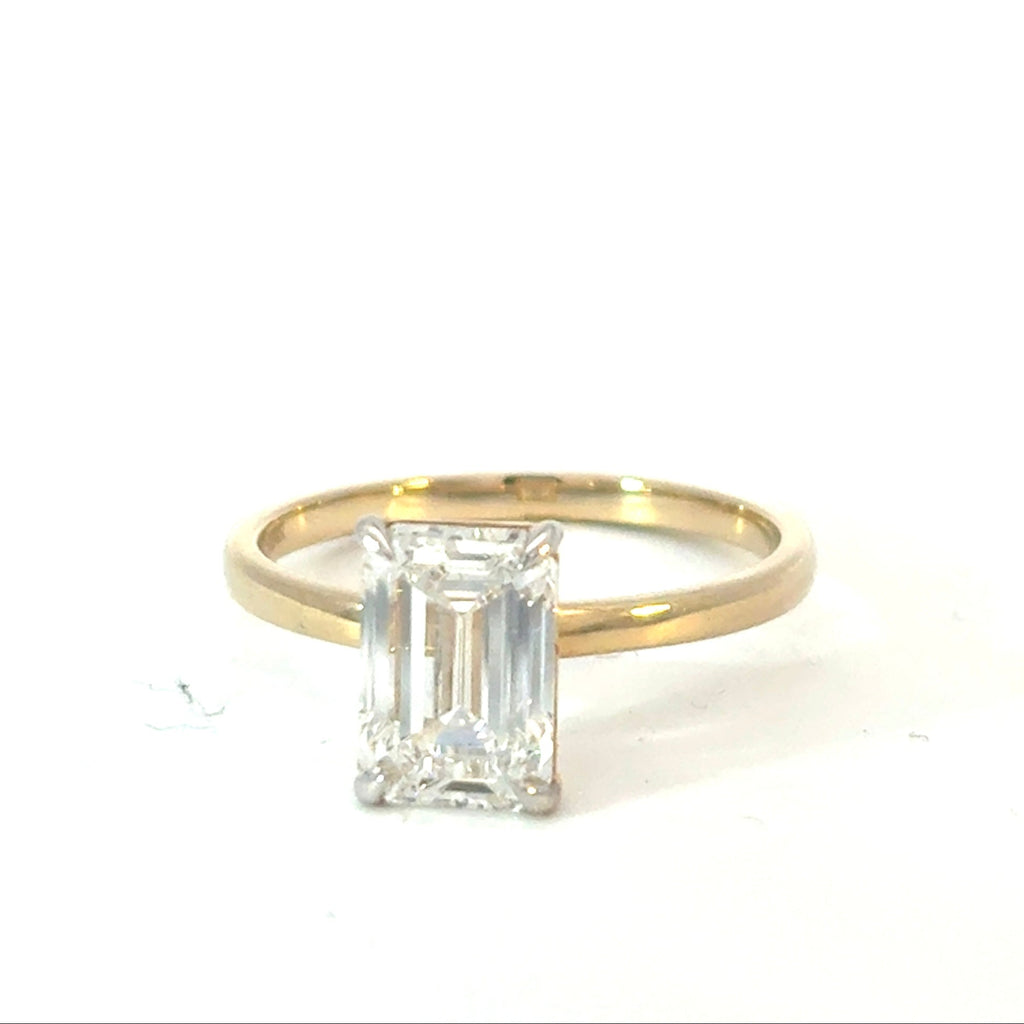 Emerald Cut Diamond Solitaire Engagement Ring 2.06ctw