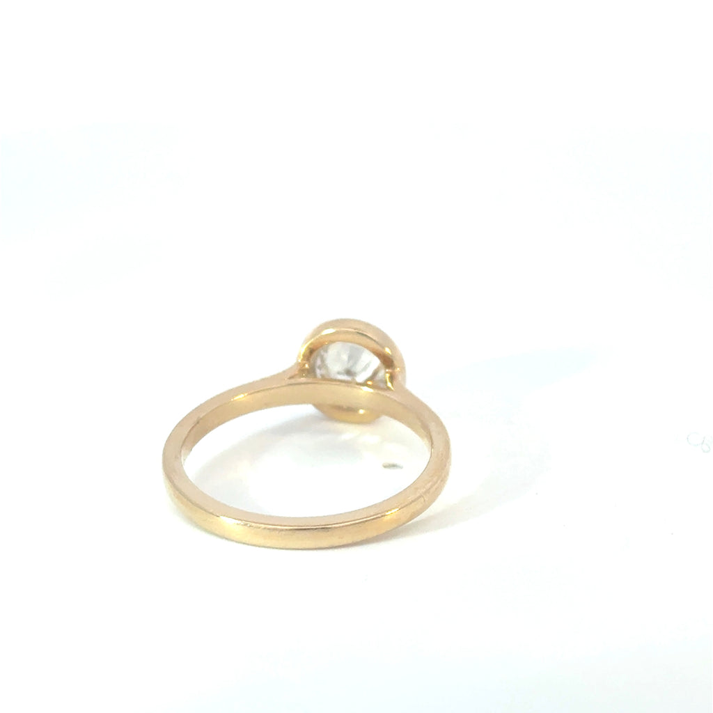 Round Brilliant Cut Diamond Bezel Set Engagement Ring