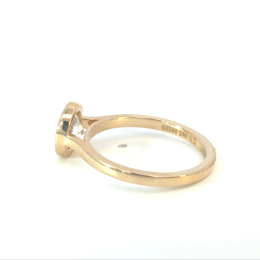 Round Brilliant Cut Diamond Bezel Set Engagement Ring