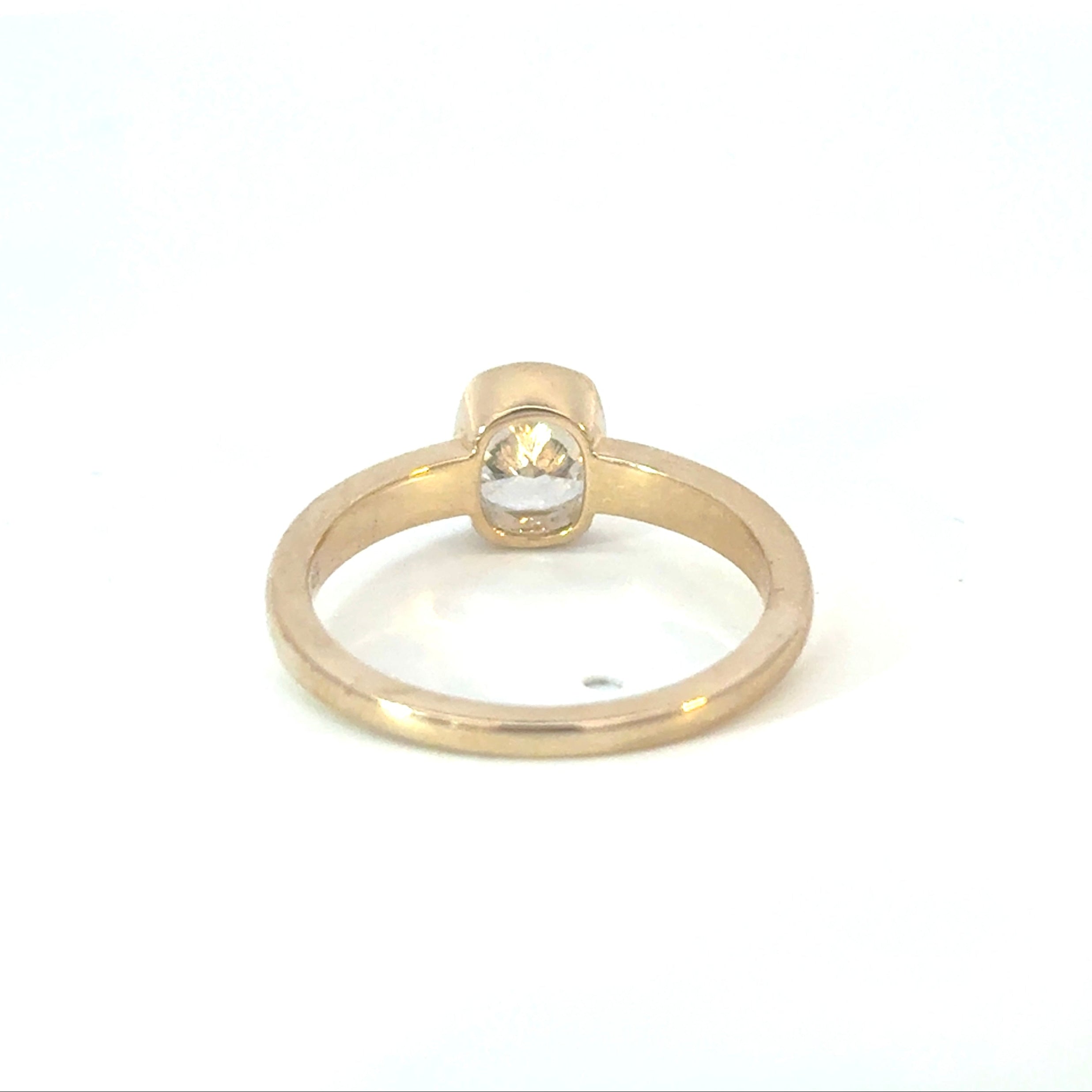 Emerald Cut Diamond Bezel Set Engagement Ring