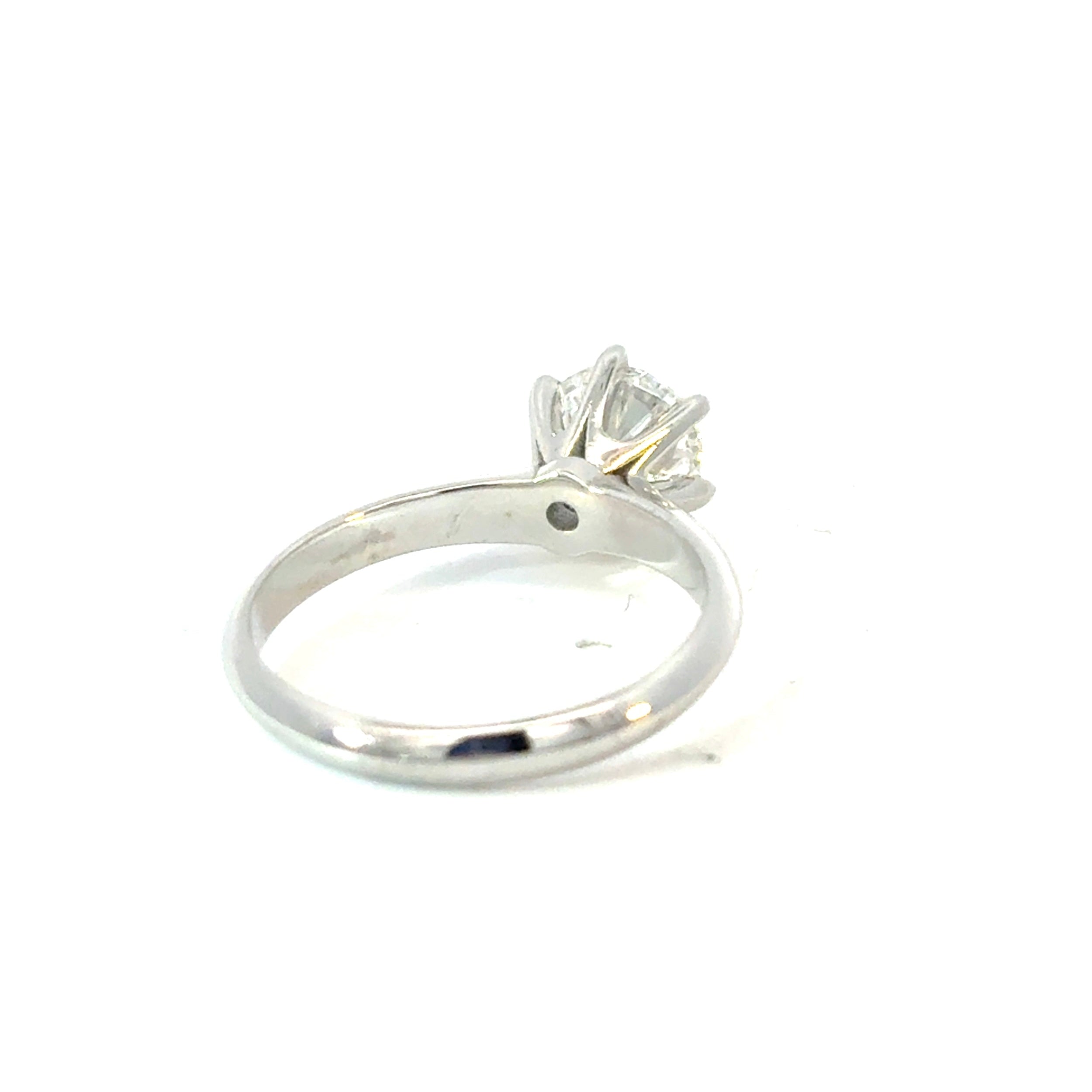 Round Cut Diamond Knife Edge Solitaire Engagement Ring 1.15ctw